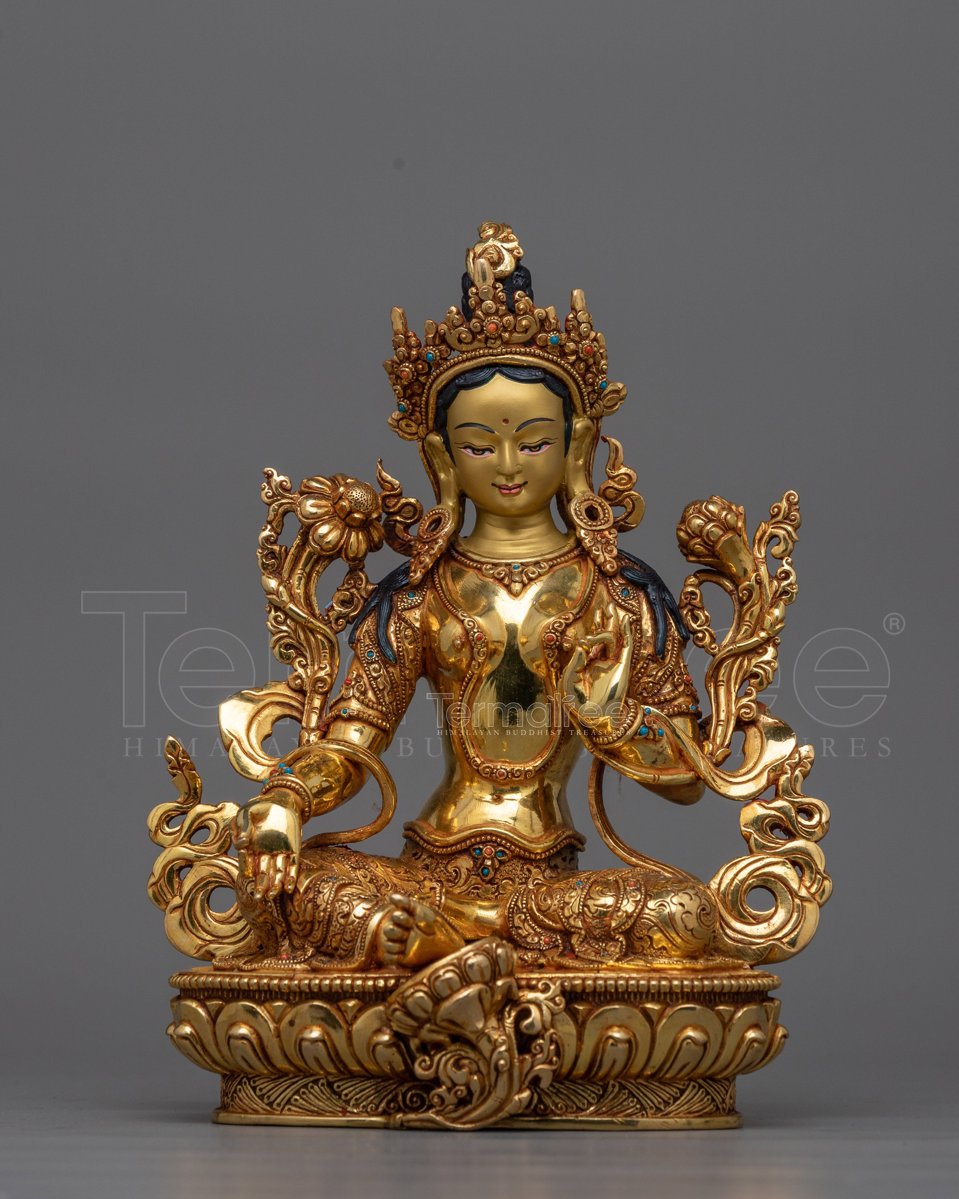 Green Tara a Female Protective Deity Statue | Guardian of Compassion