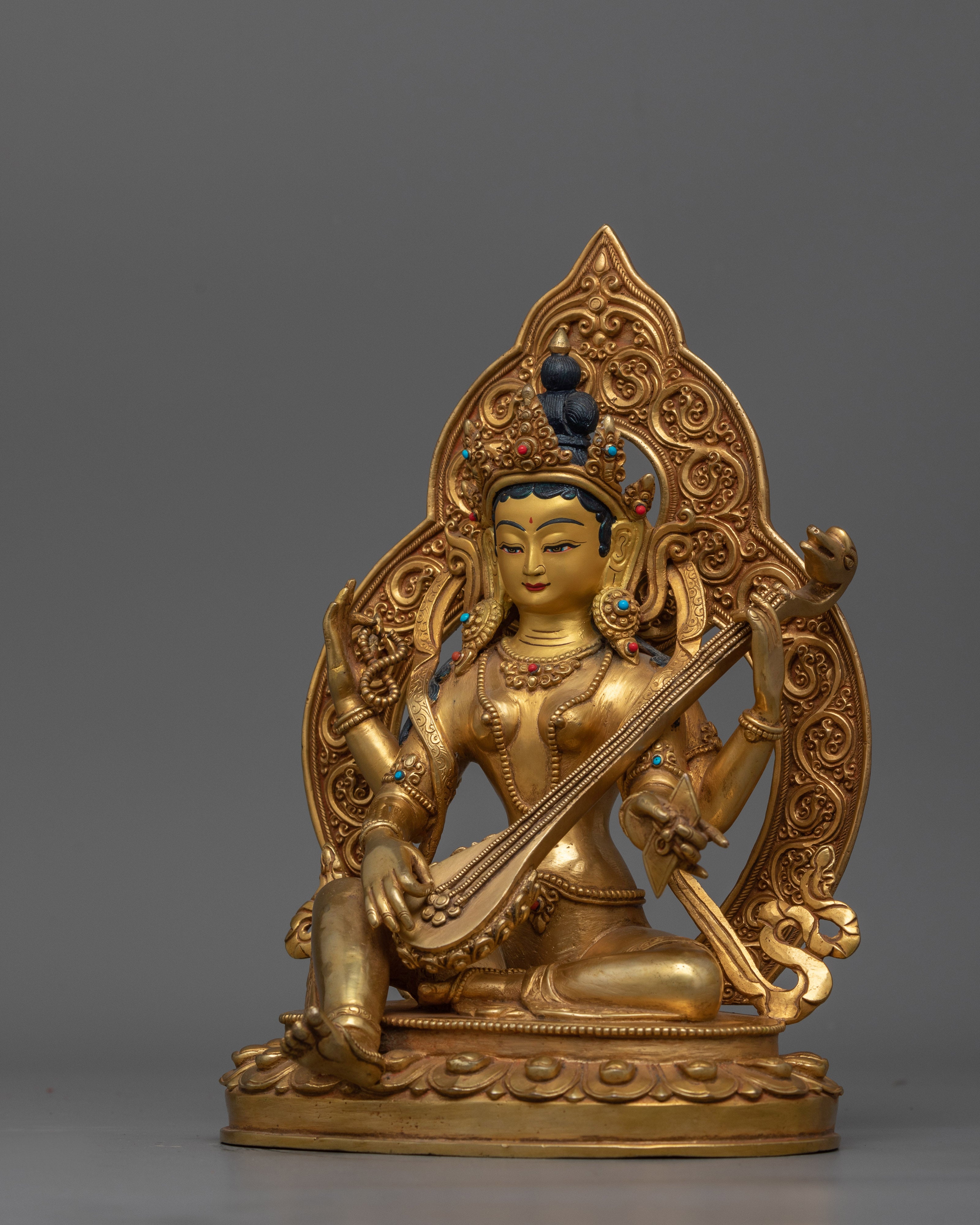 shri-saraswoti-gold-gilded