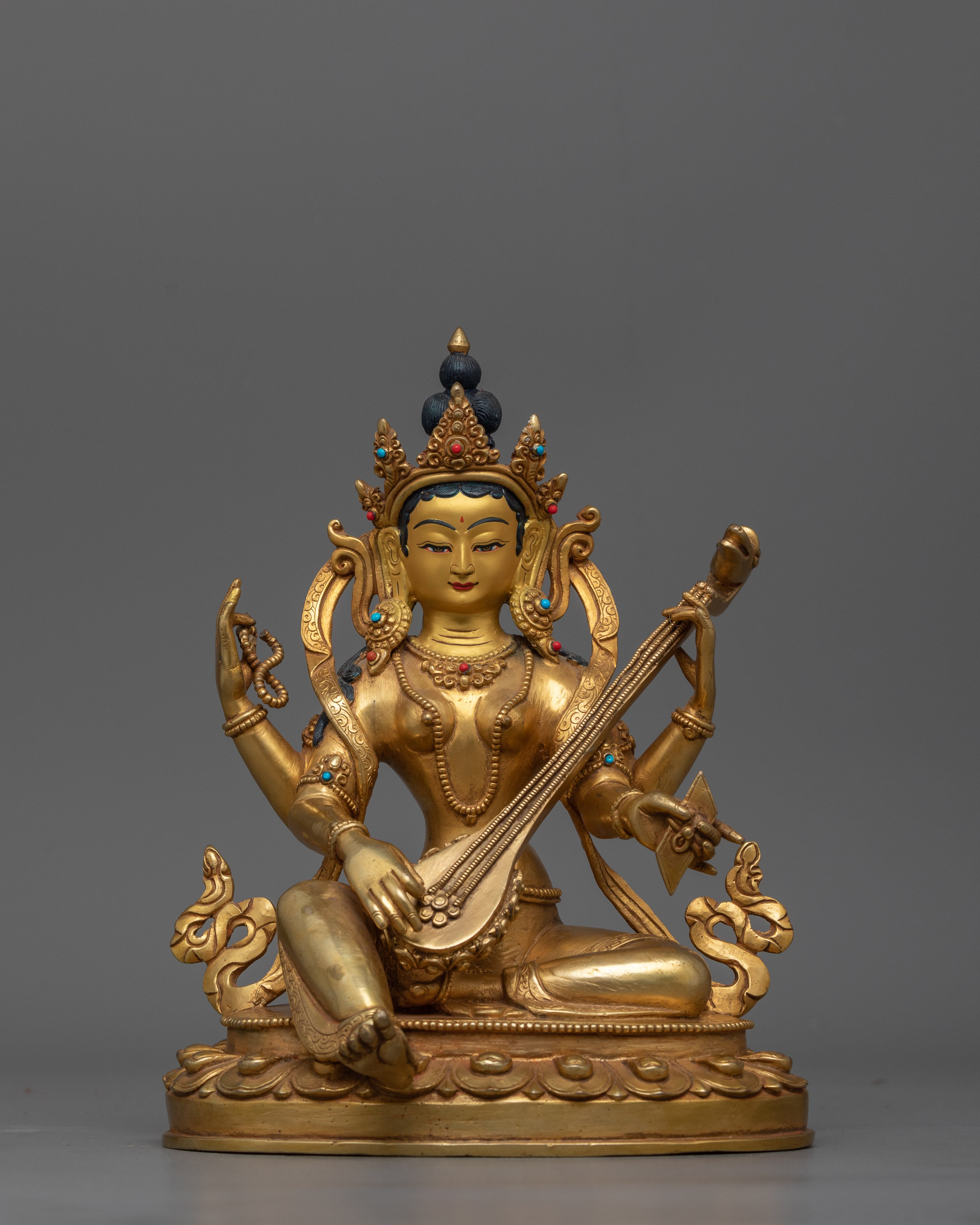 shri-saraswoti-gold-gilded