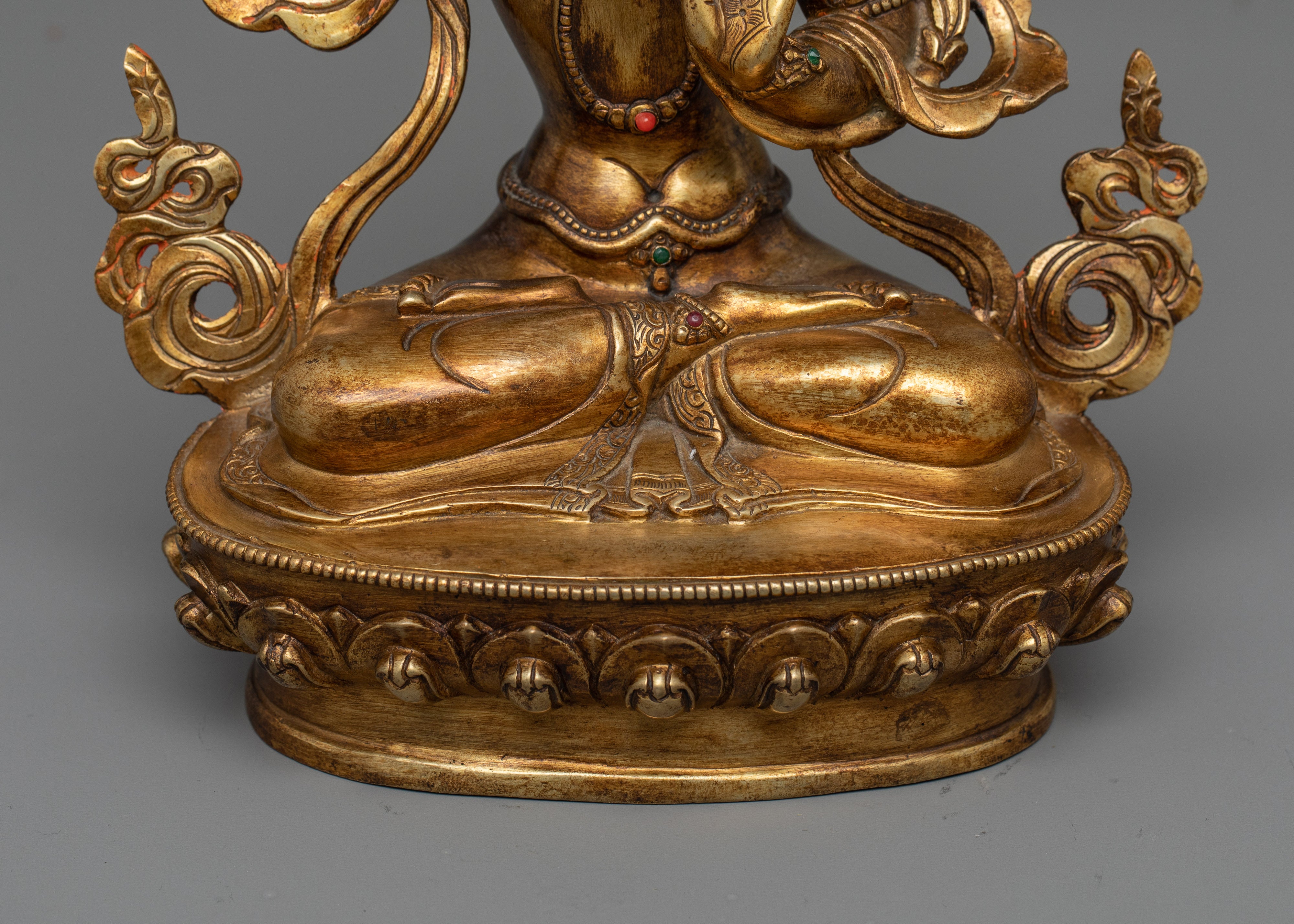 Manjushri Antique Touch Statue | Beacon of Wisdom and Insight