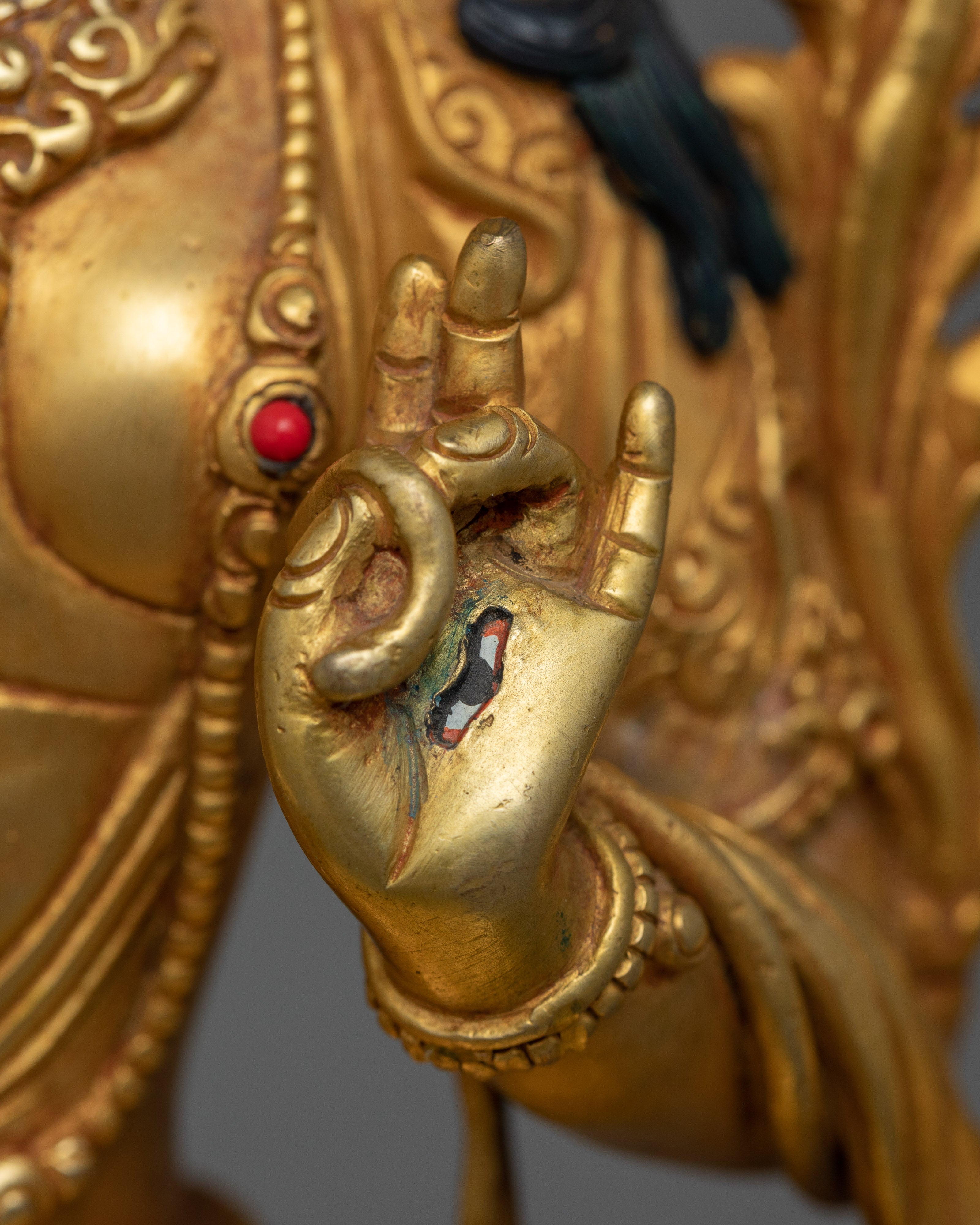 White Tara Handmade Gold Gilded Statue | Embodiment of Healing and Compassion