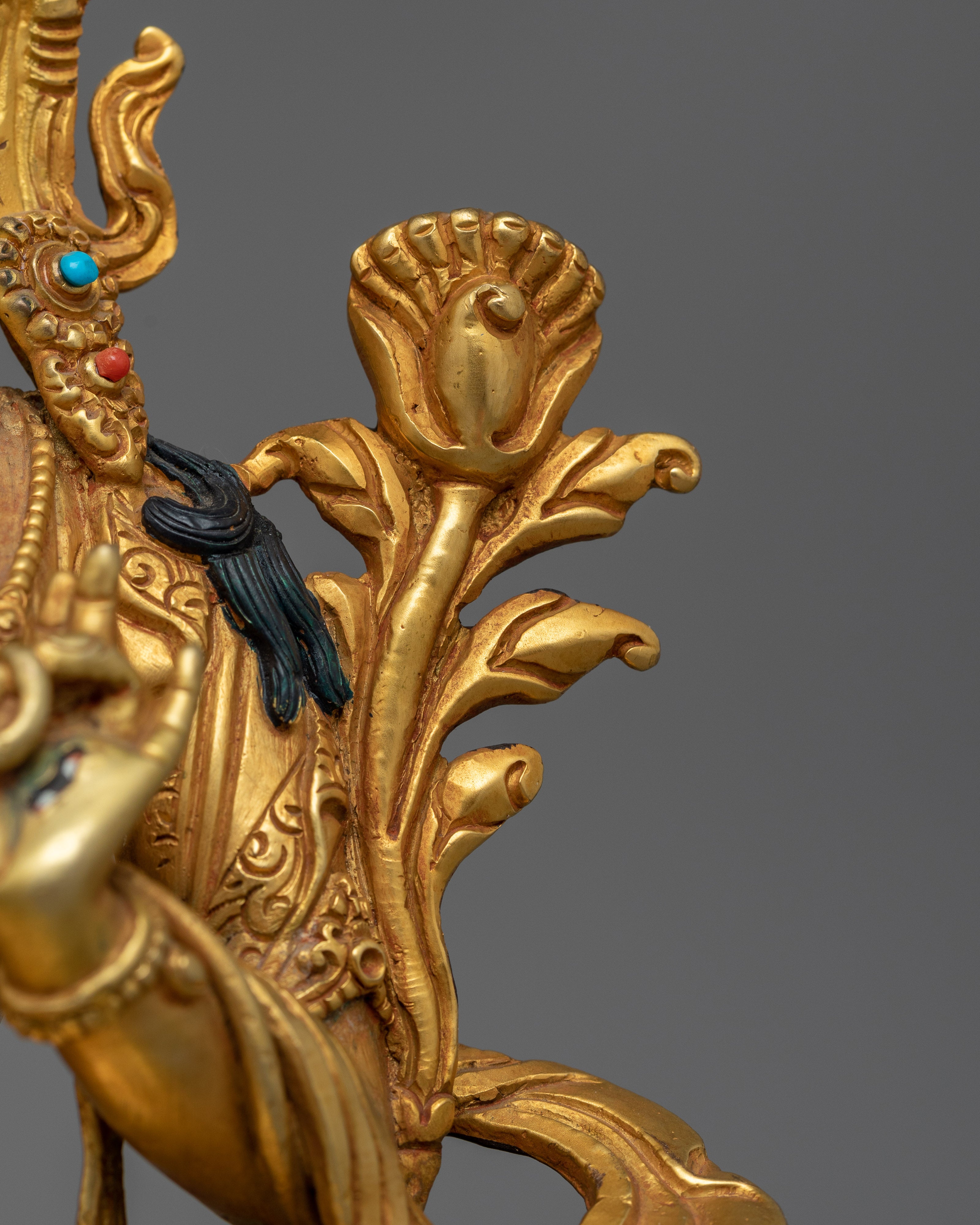 White Tara Handmade Gold Gilded Statue | Embodiment of Healing and Compassion