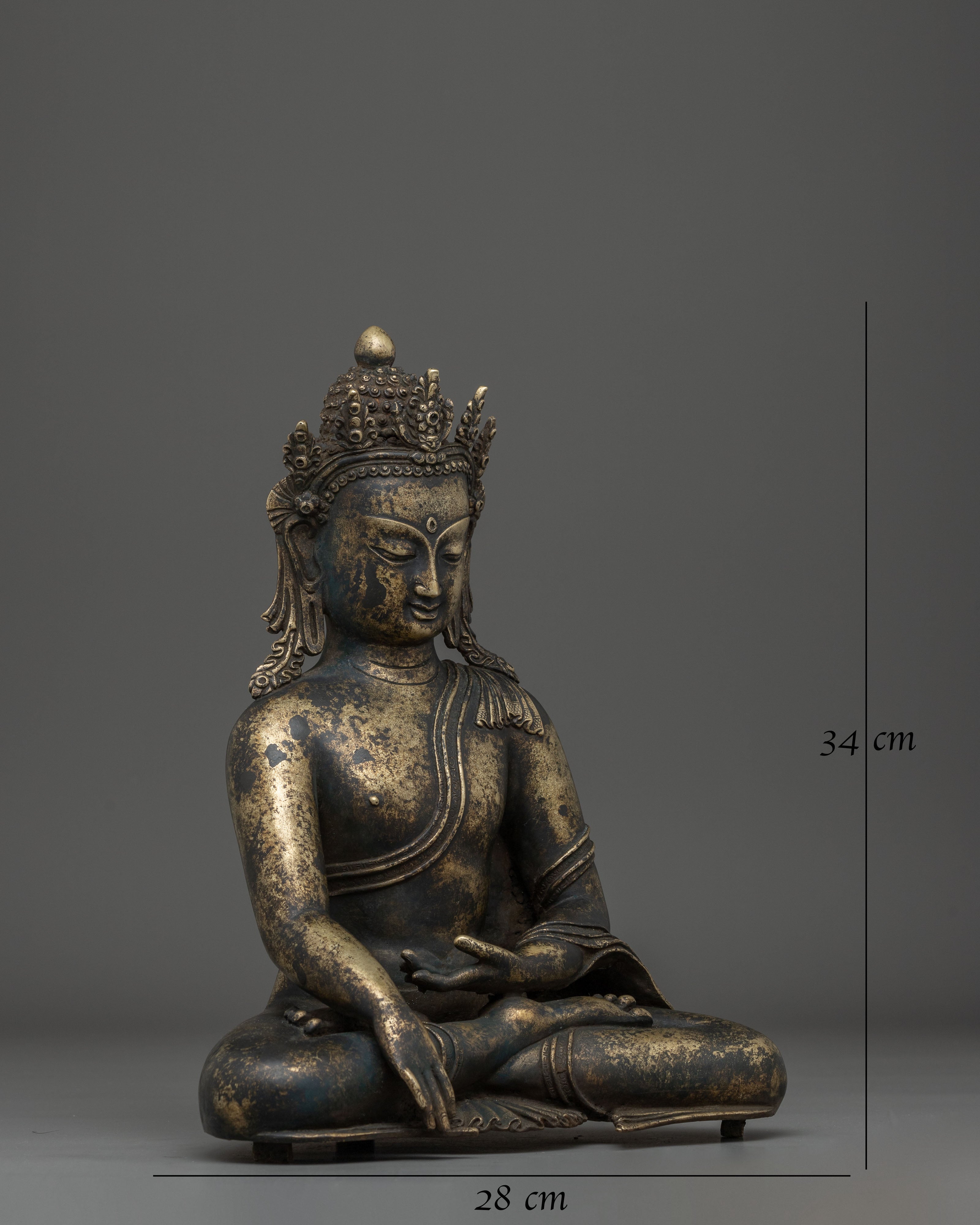 Handmade Statue of Seated Shakyamuni Buddha