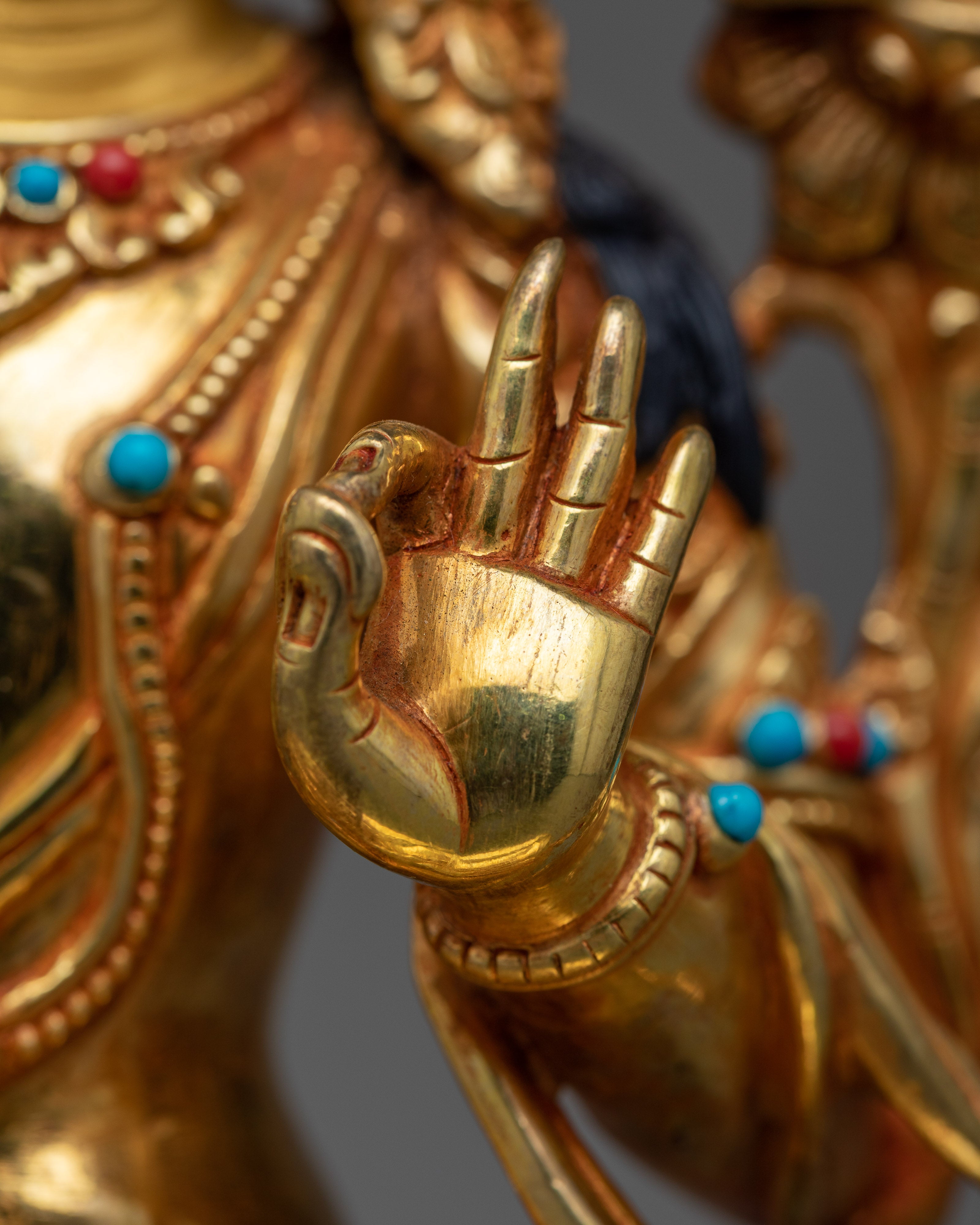 Manjushri 22cm Golden Statue | Beacon of Wisdom