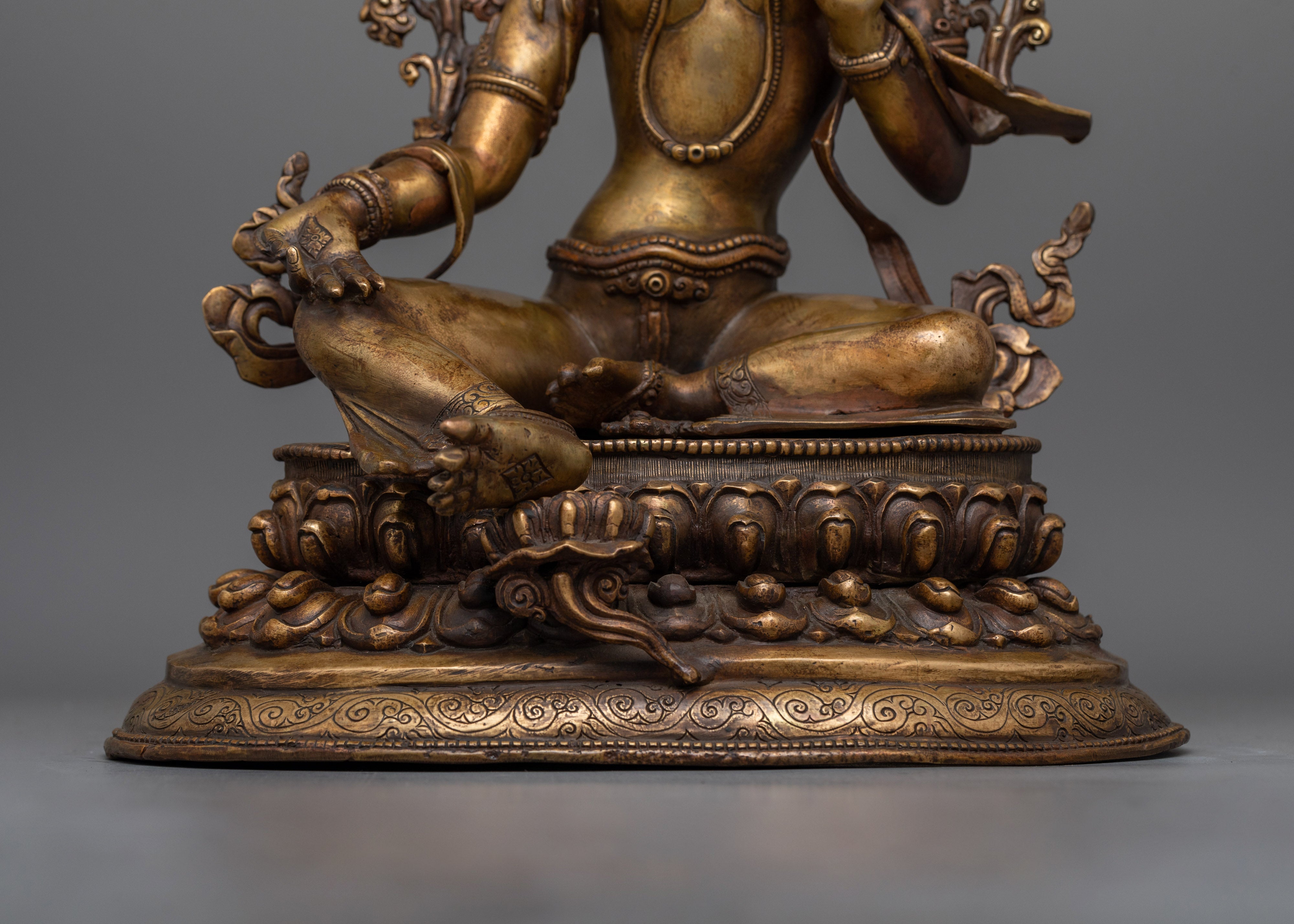 Green Tara with an Antique Touch Statue | Protector of the Enlightened Path
