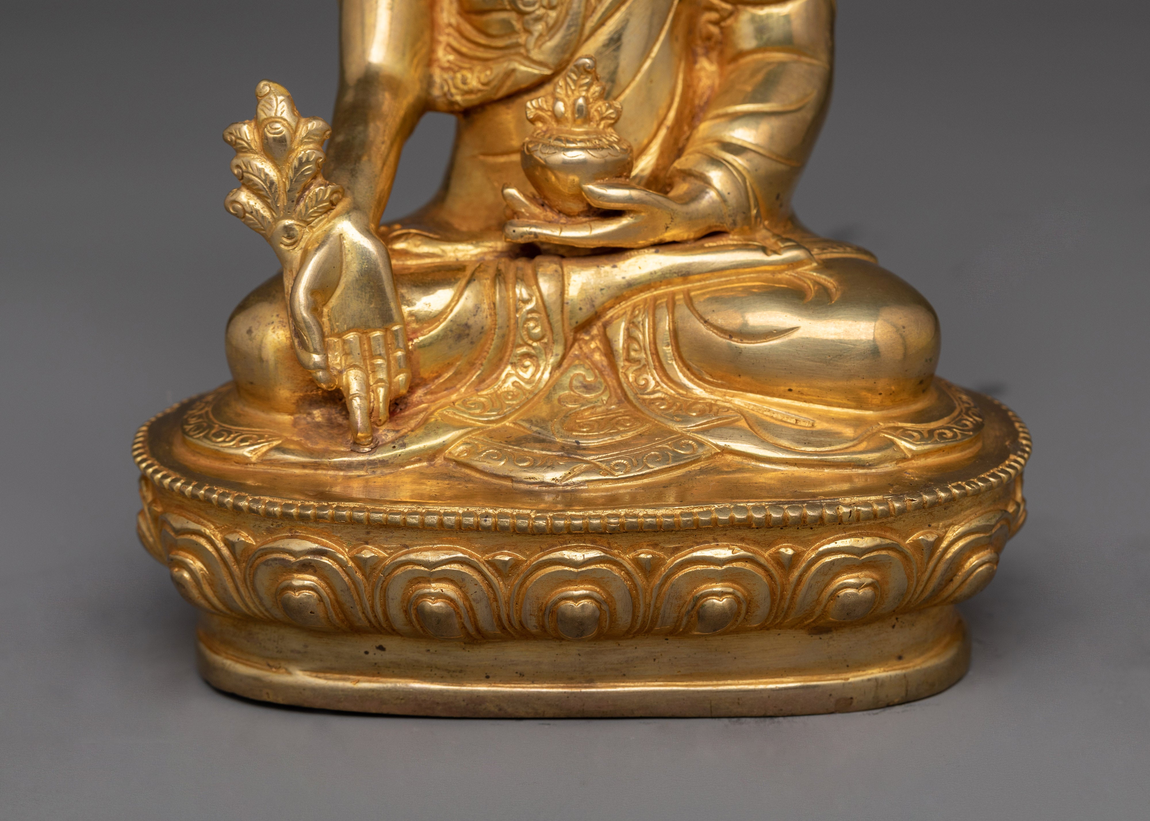 Medicine Buddha A Small Hand Carved Statue | Embodiment of Healing and Compassion
