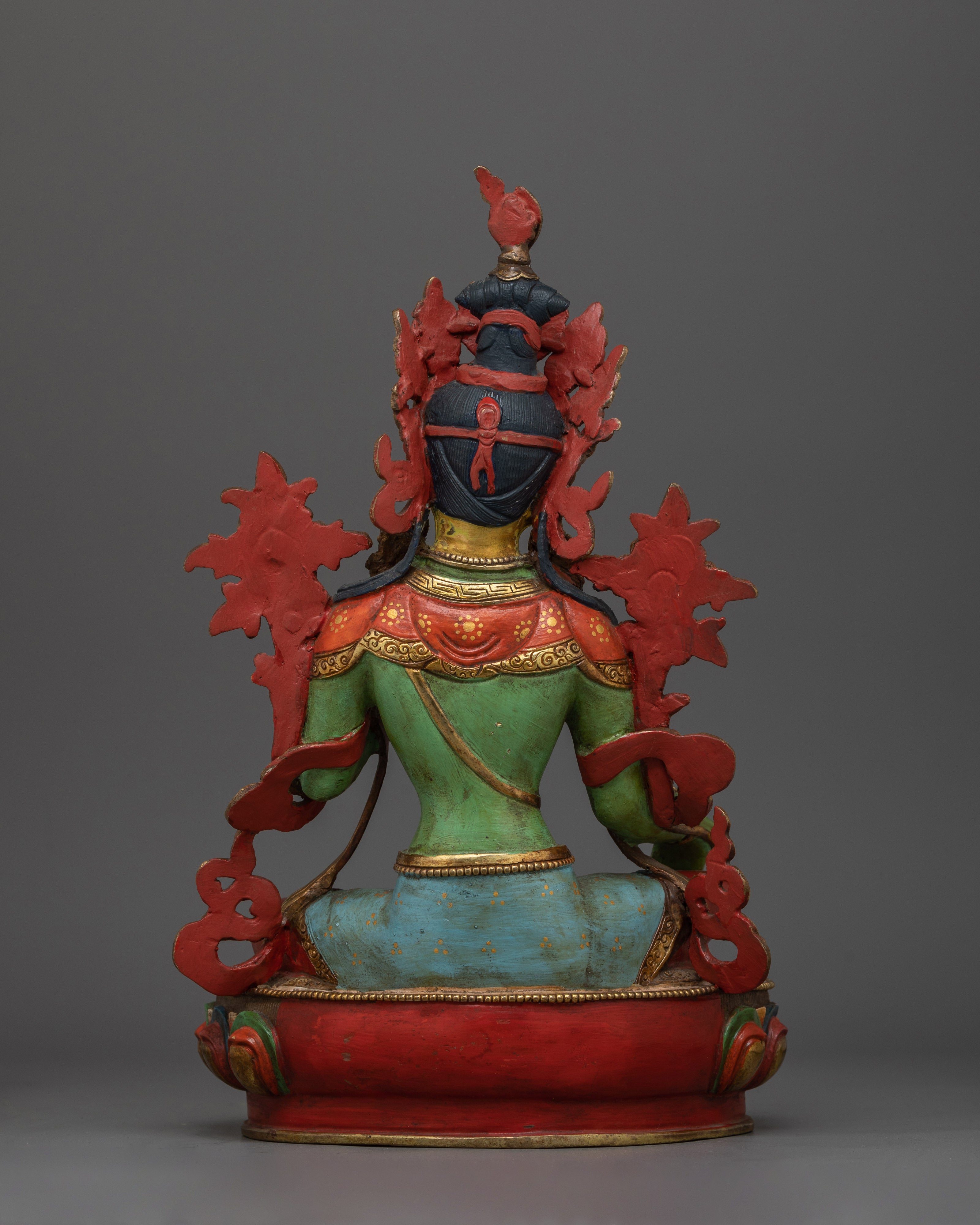 Green Tara Colored Handmade Statue | Essence of Compassionate Action