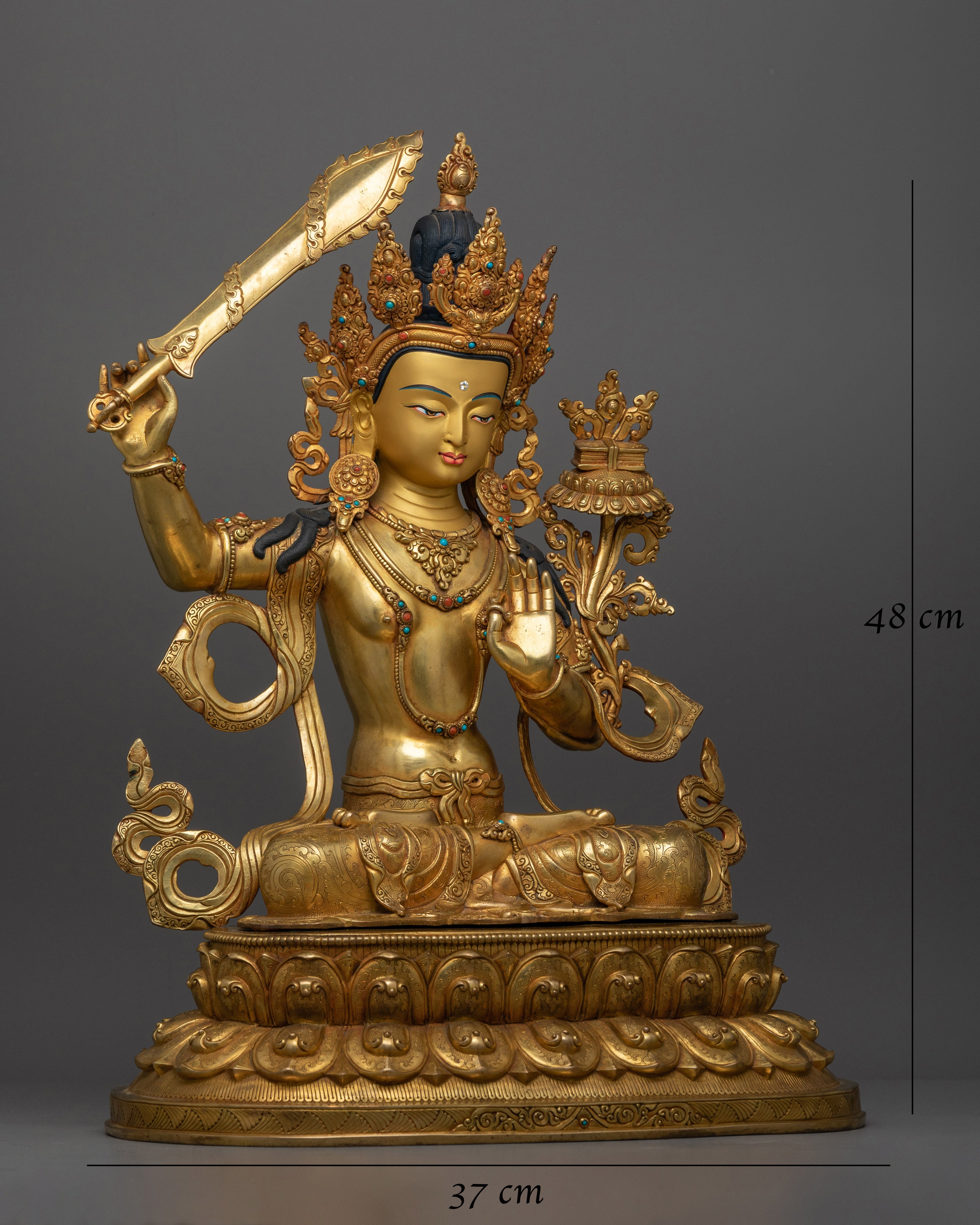 Manjushri Handcrafted 48cm Statue | Embodiment of Wisdom
