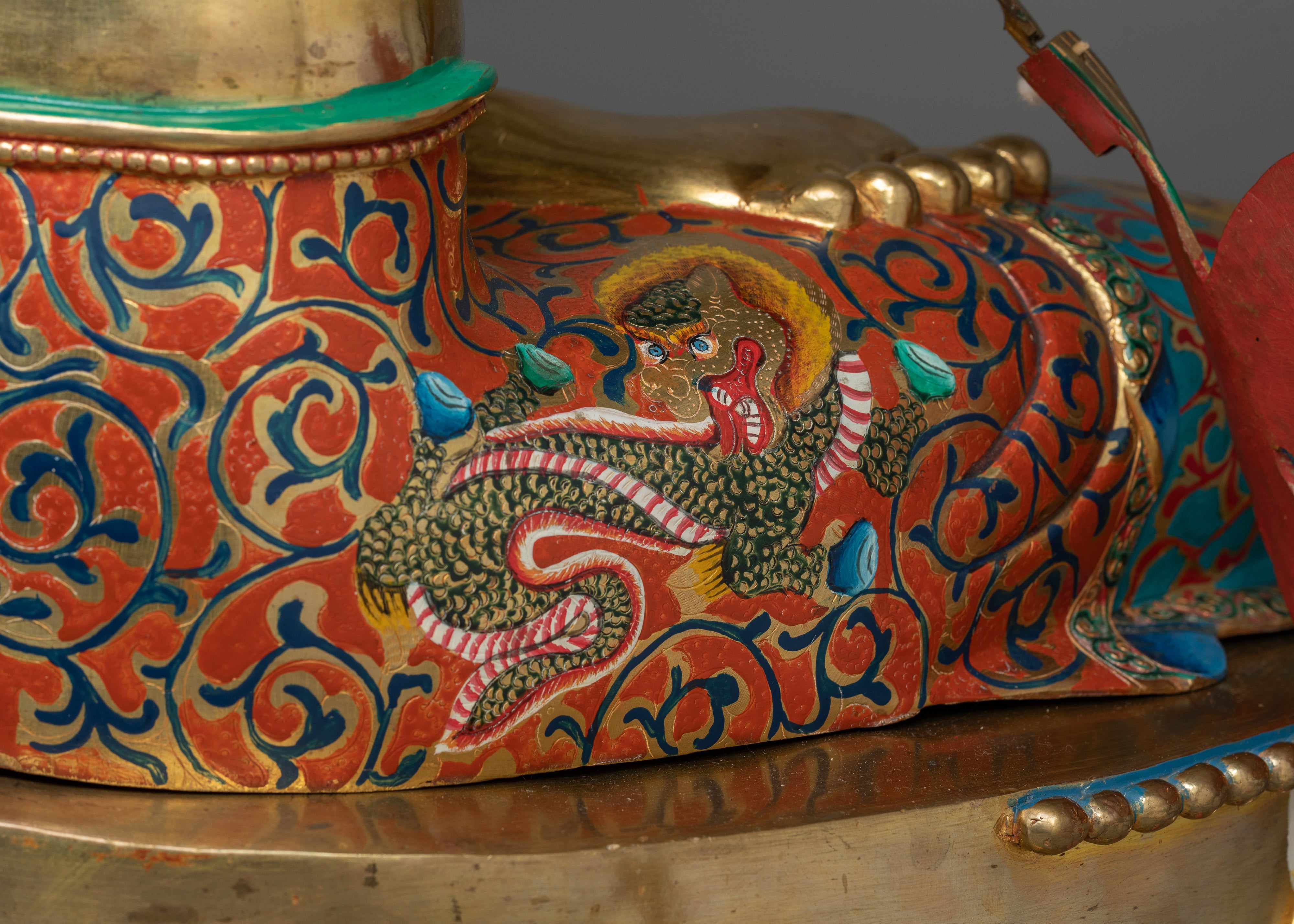 Chenrezig Colored Gold-Gilded Statue | Embodiment of Infinite Compassion