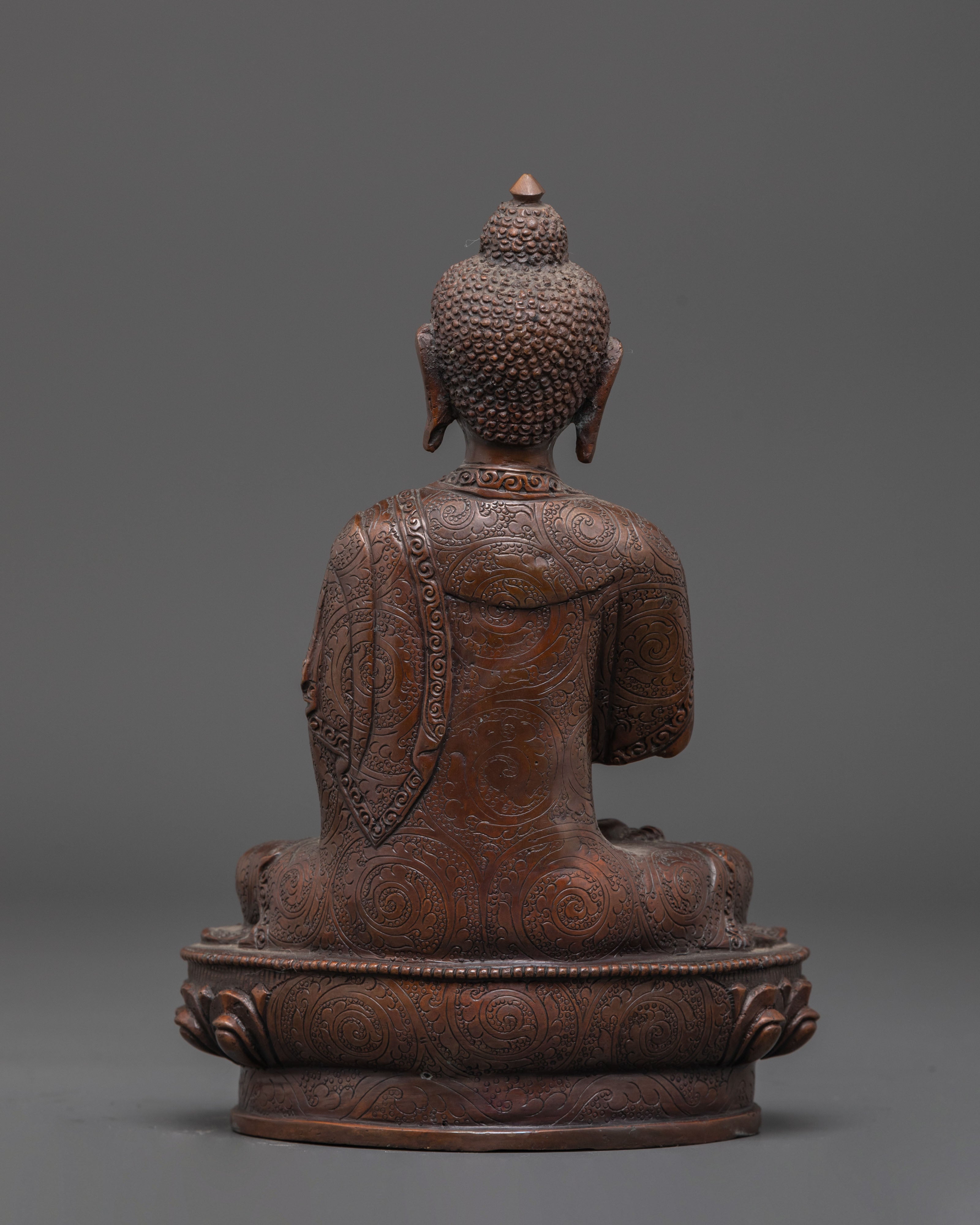 Oxidized Copper handmade Vairocana Sculpture: Cosmic Buddha