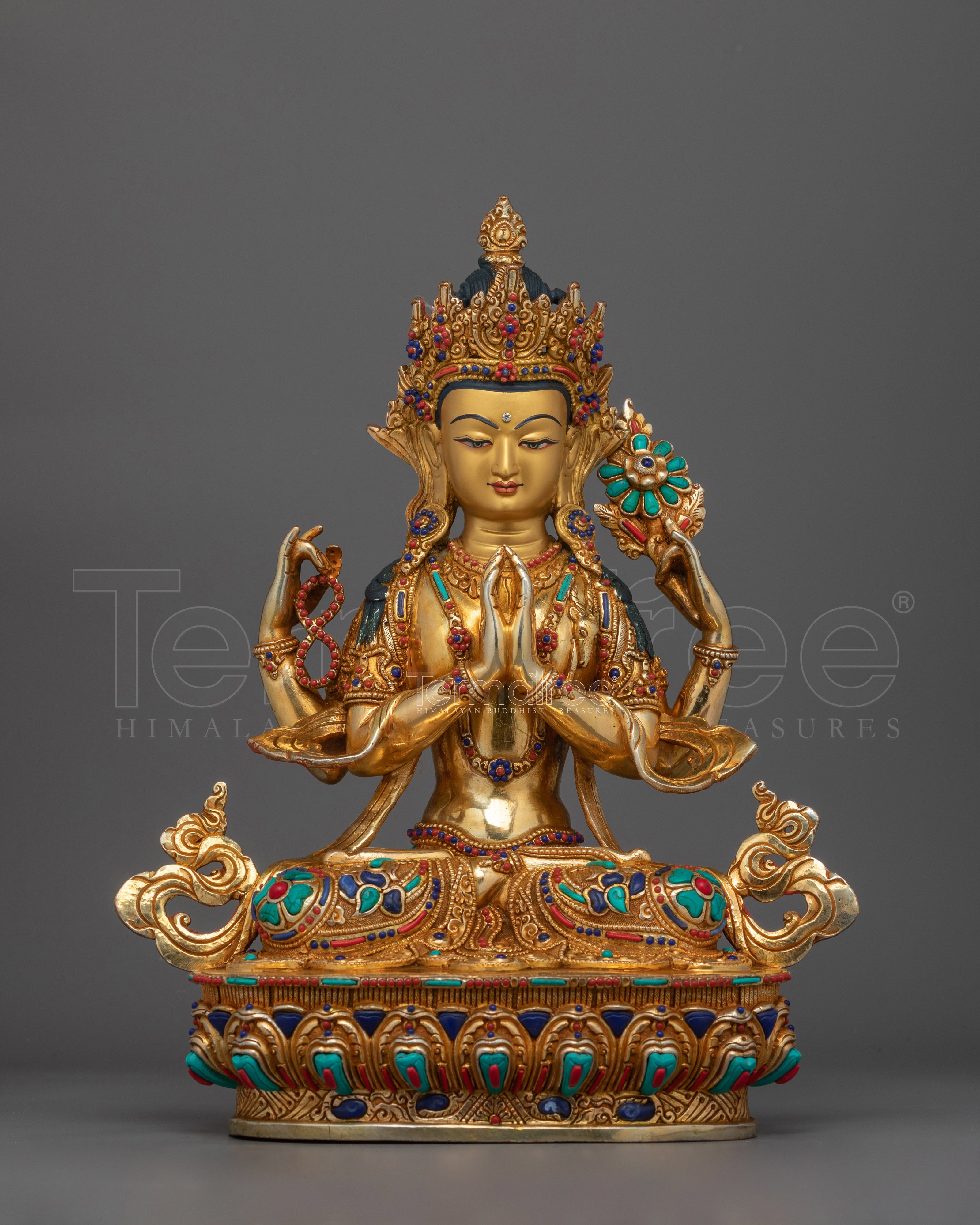 Chenrezig Handcrafted 34cm Statue | Embodiment of Compassion