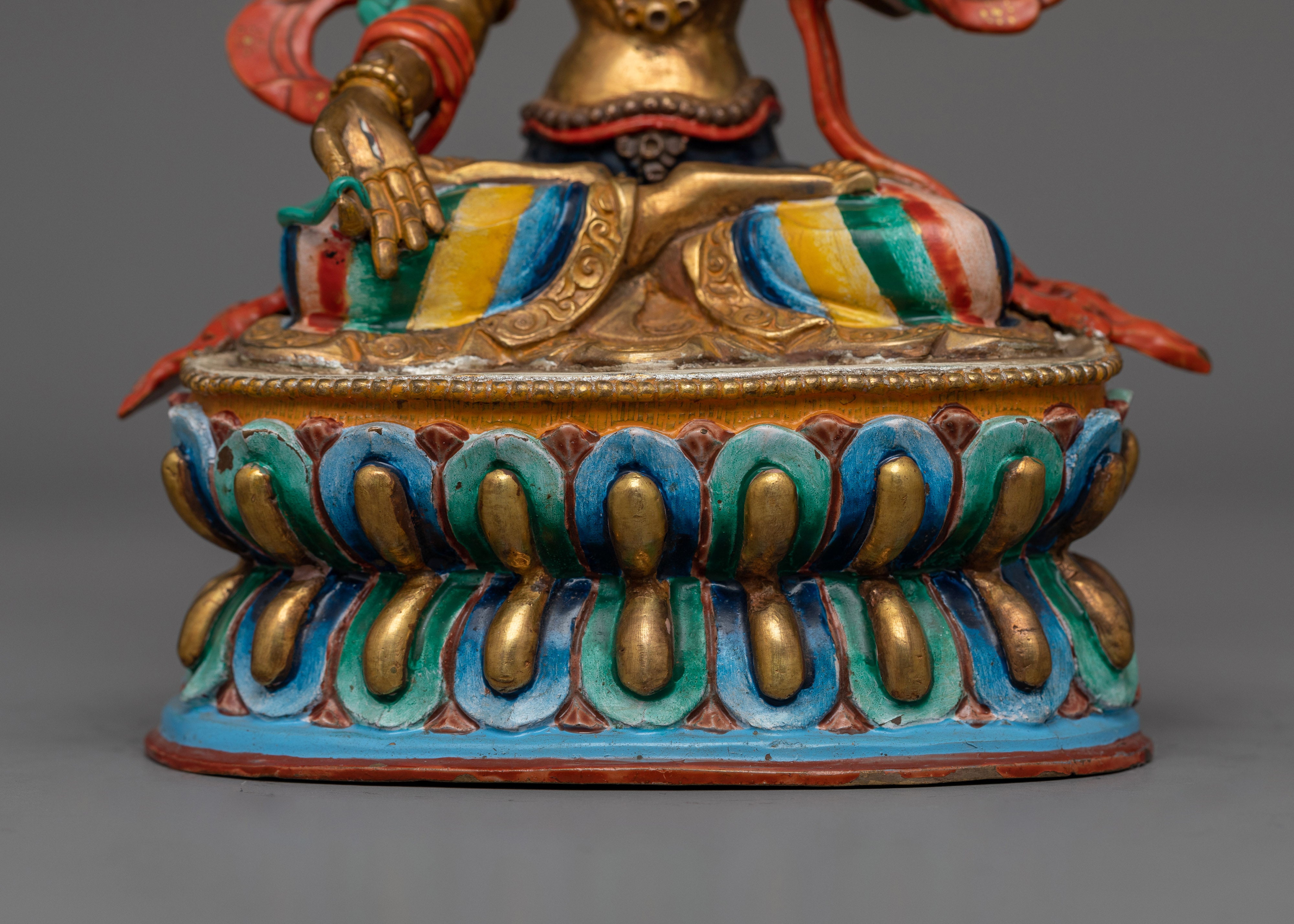 White Tara Handcrafted Small Colored Statue | Goddess of Compassion