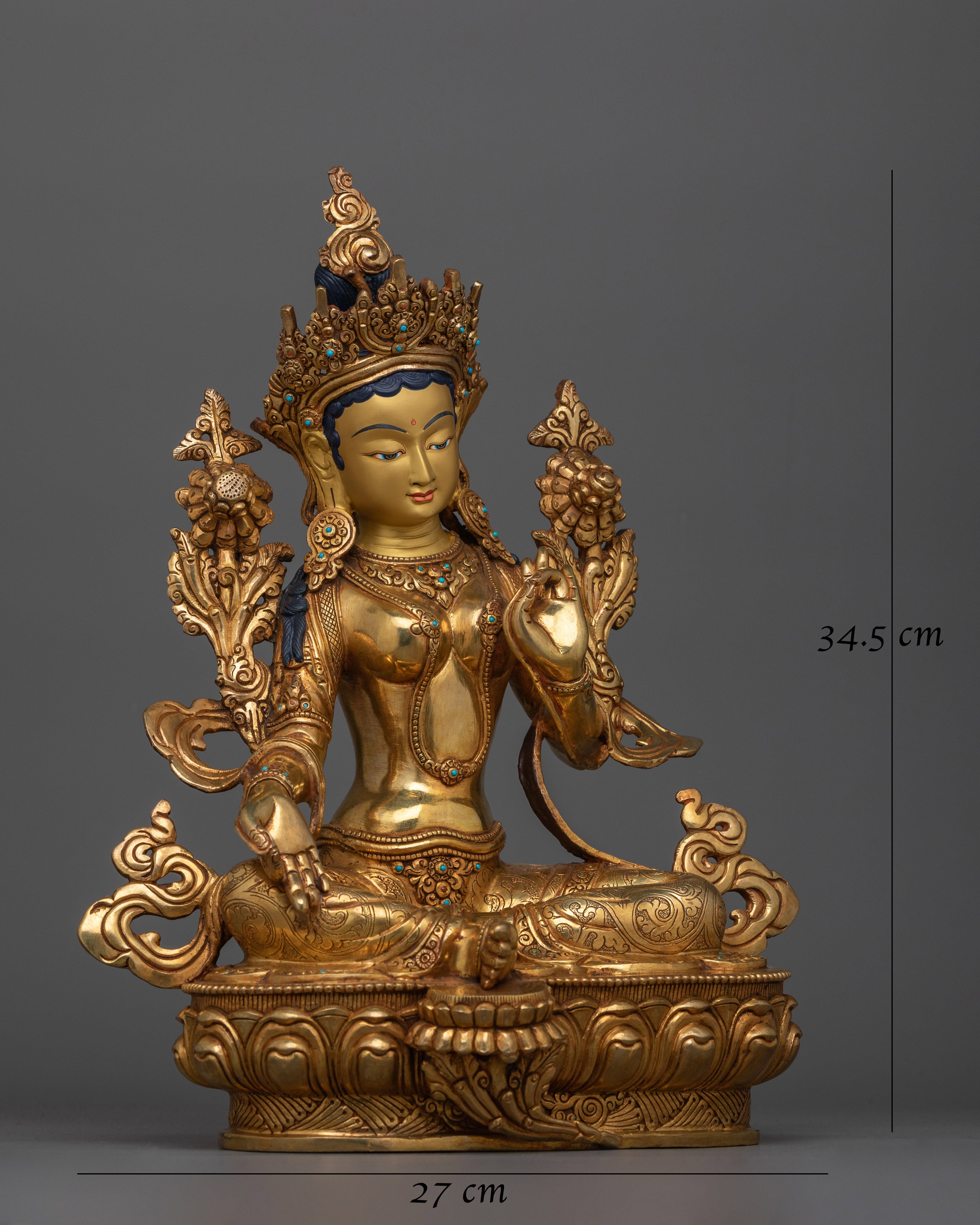 Green Tara Active Compassion Goddess Statue | Embodiment of Mercy