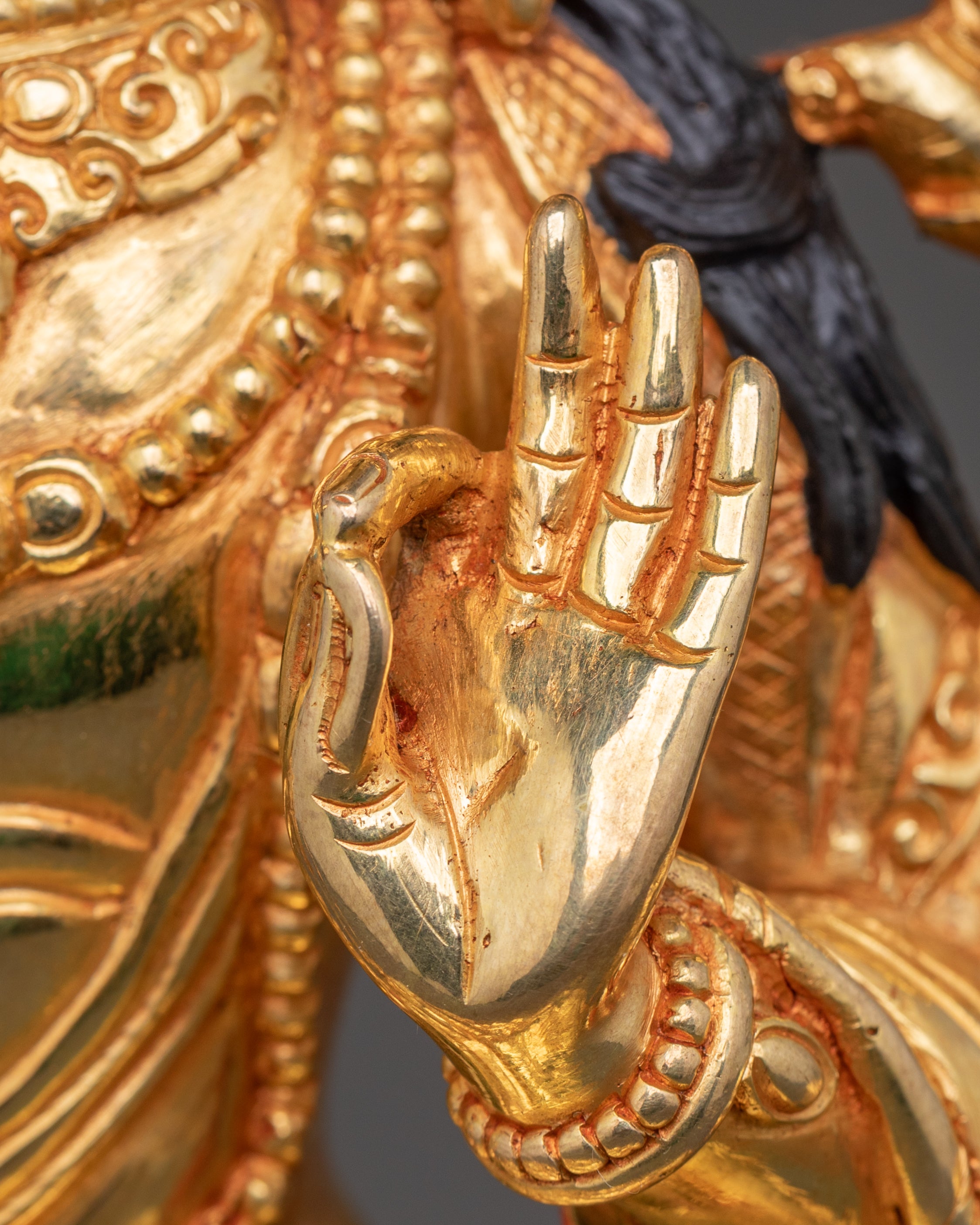 Handcrafted Copper Art of Bodhisattva Manjushri | Tibetan Buddhist Deity