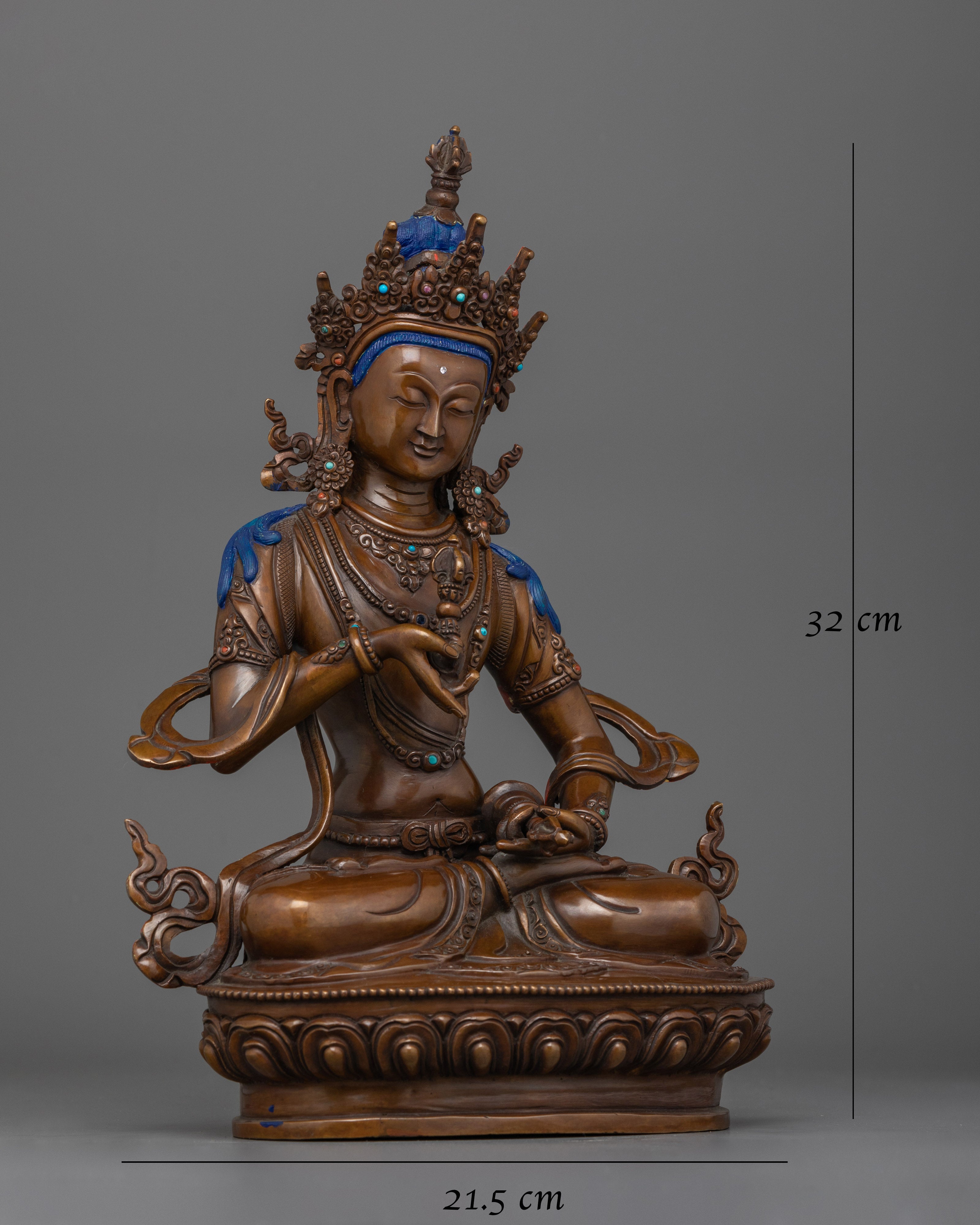 Vajrasattva Hand Carved Oxidized Statue | Embodiment of Purity