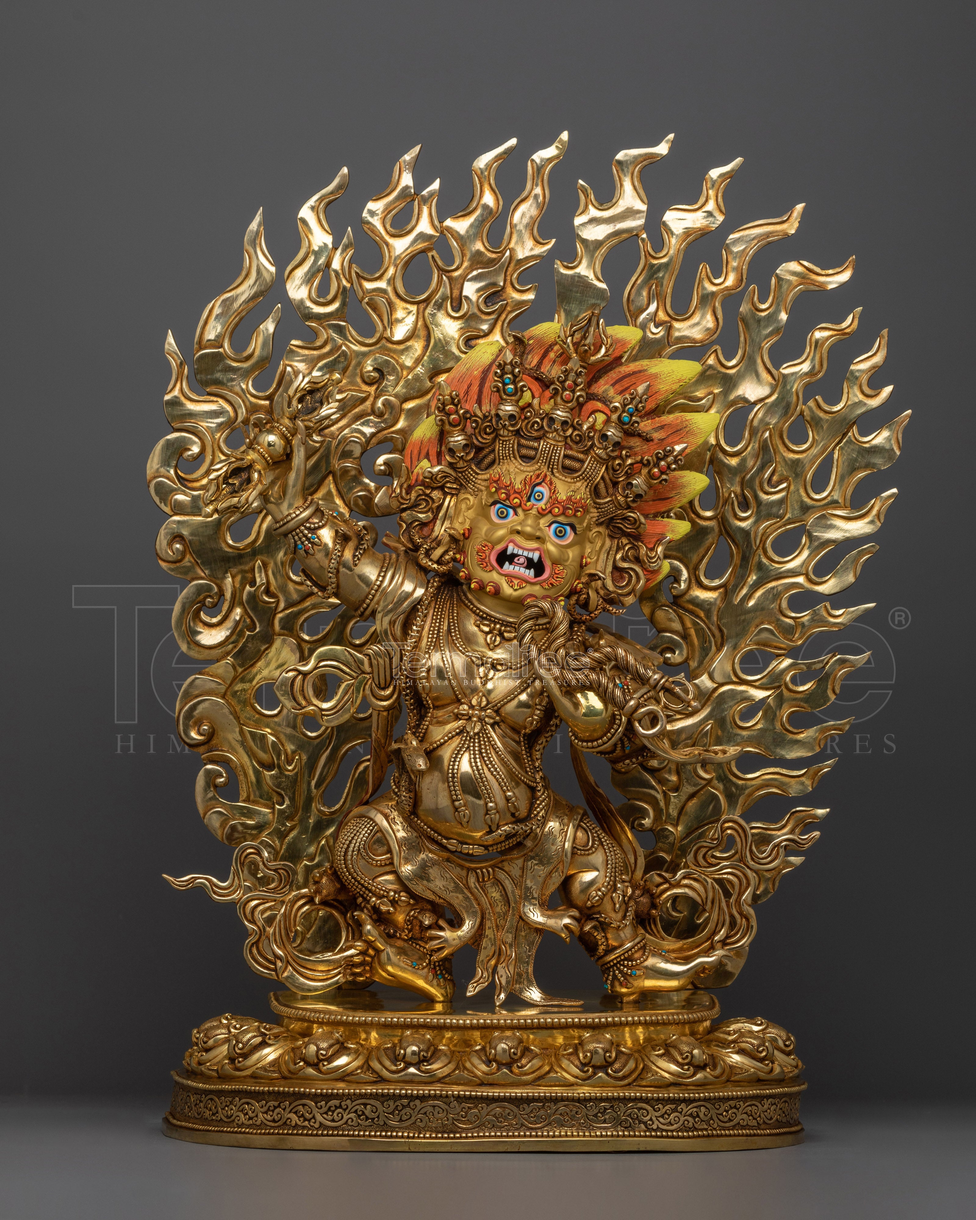Vajrapani Handmade Gold Gilded Statue | Embodiment of Power to Overcome