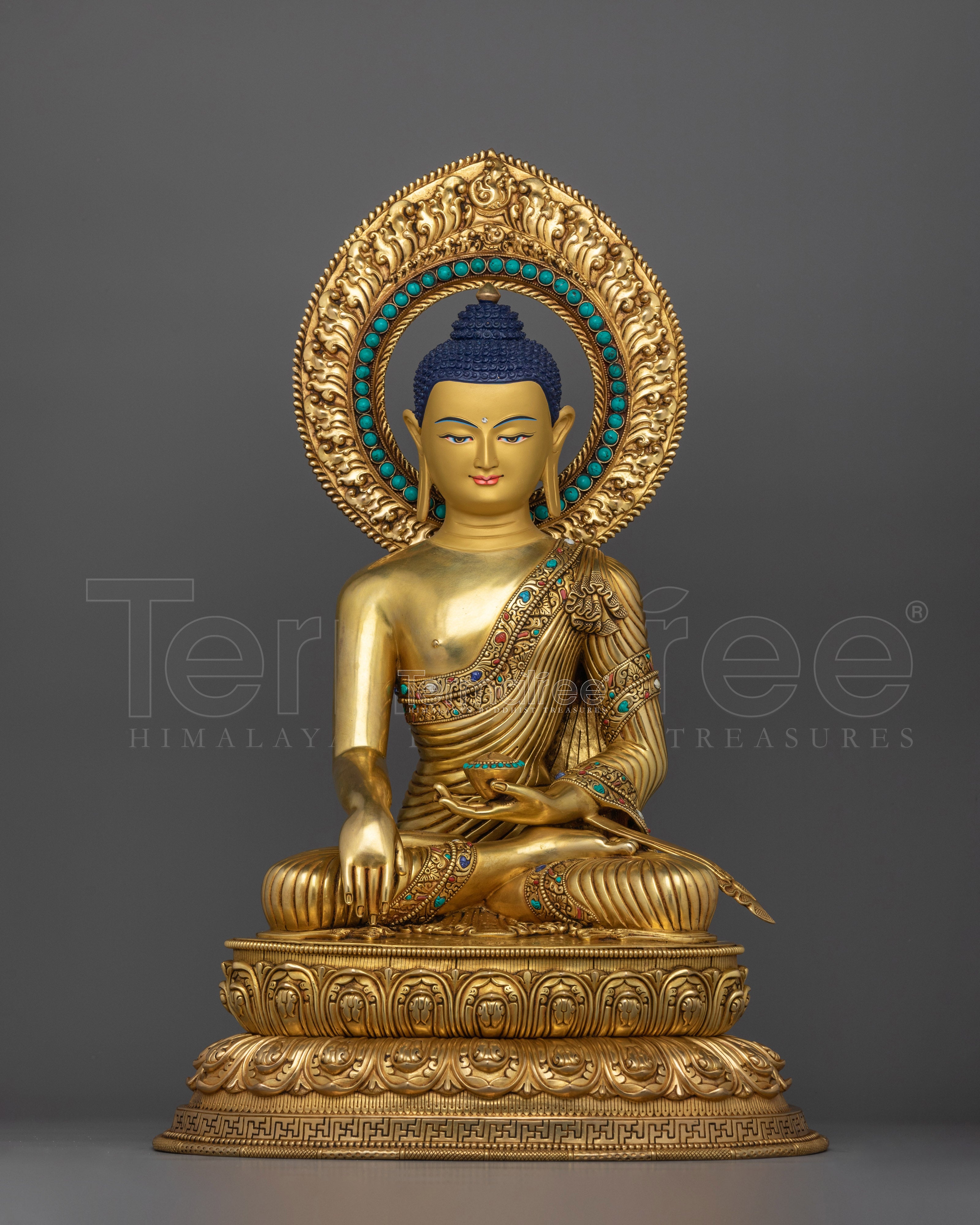 Handcrafted Shakyamuni Buddha Gold Gilded Statue | Embodiment of Enlightenment and Peace