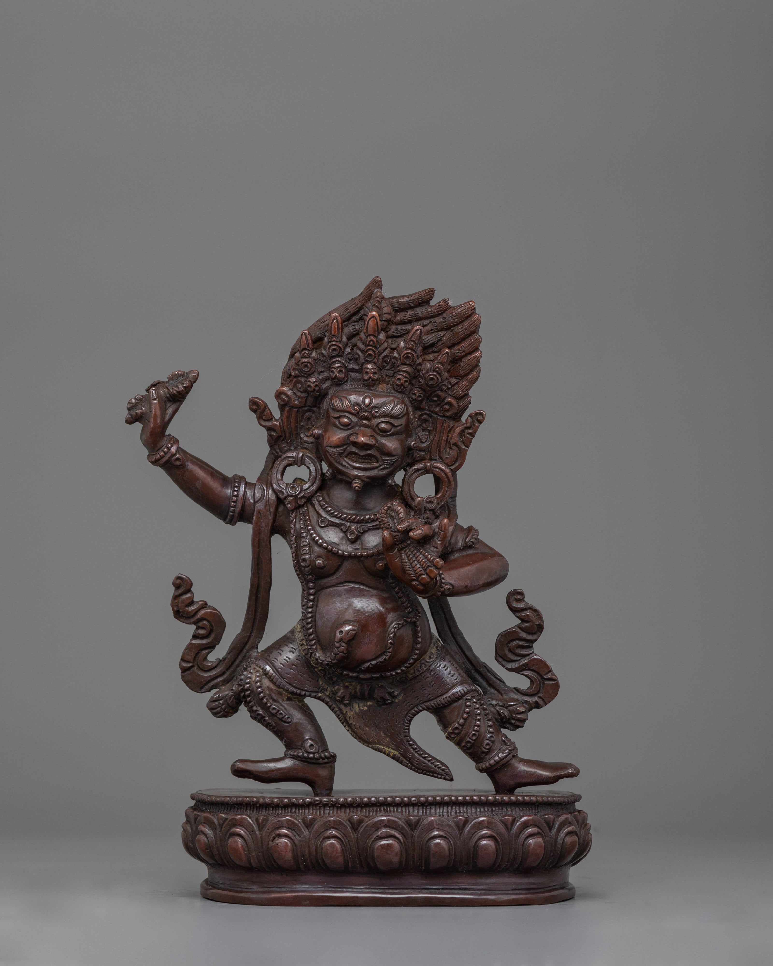 Vajrapani Hand-Carved Oxidized Statue | Embodiment of Power and Protection