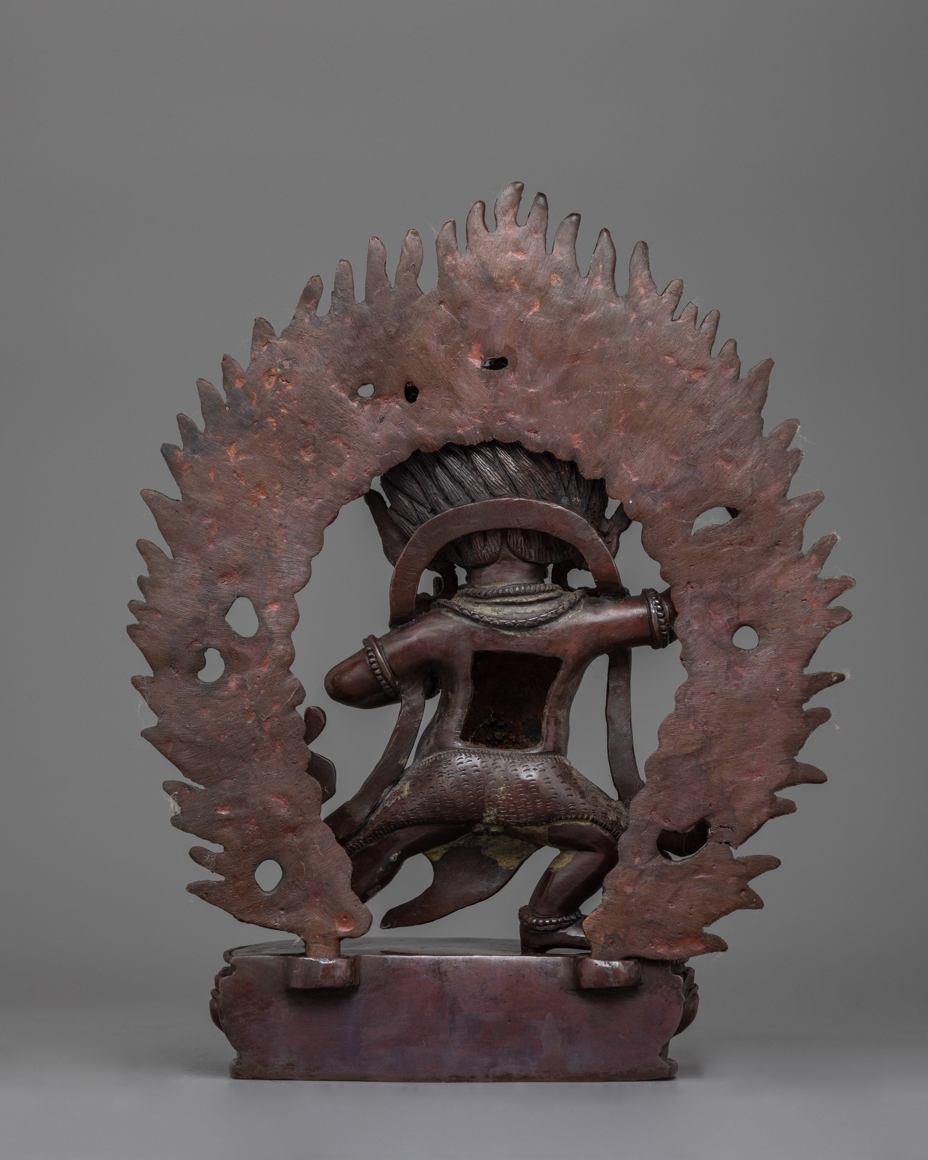 Vajrapani Hand-Carved Oxidized Statue | Embodiment of Power and Protection