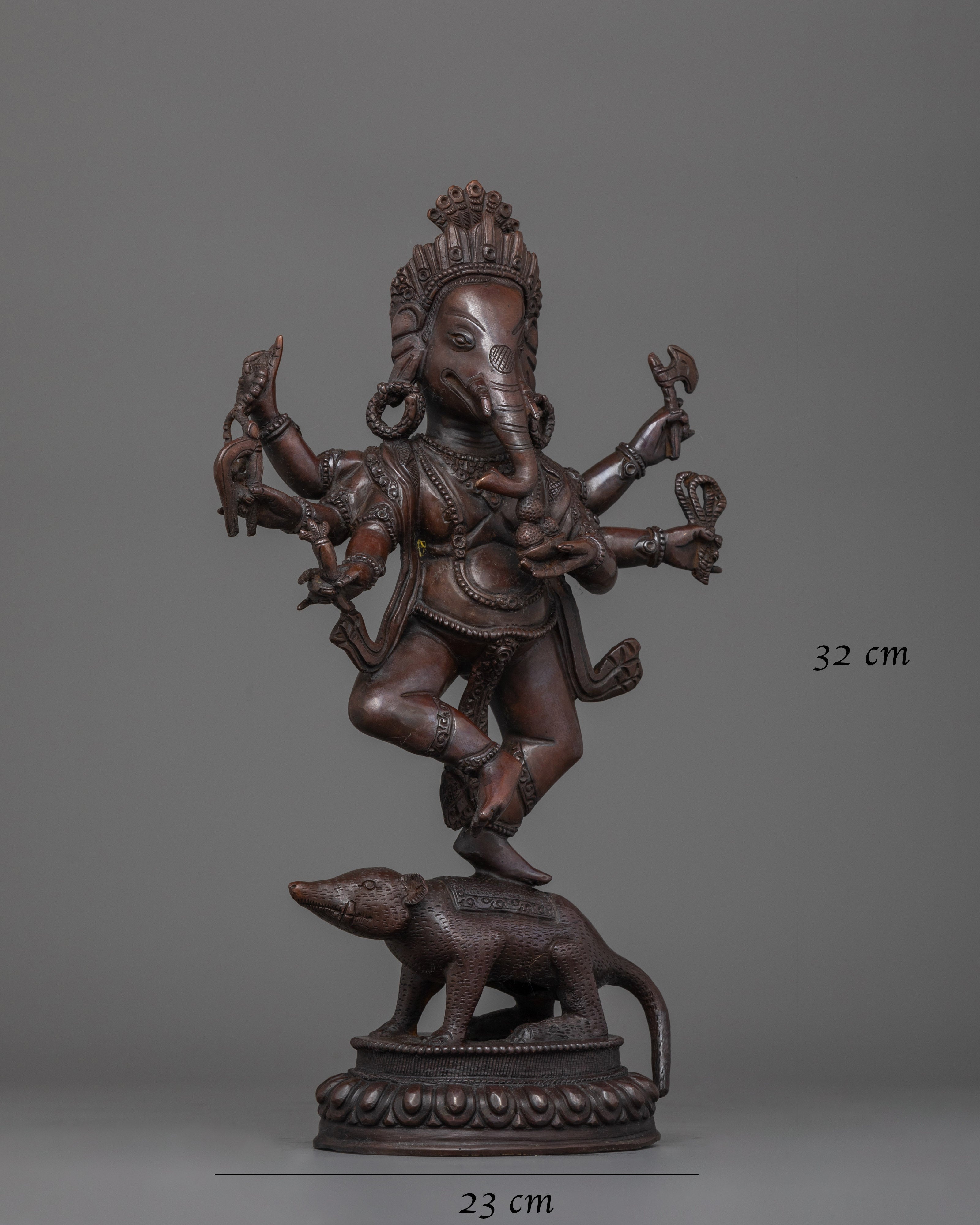 Six-Arms Ganesh Handmade Statue | Embodiment of Wisdom and Prosperity