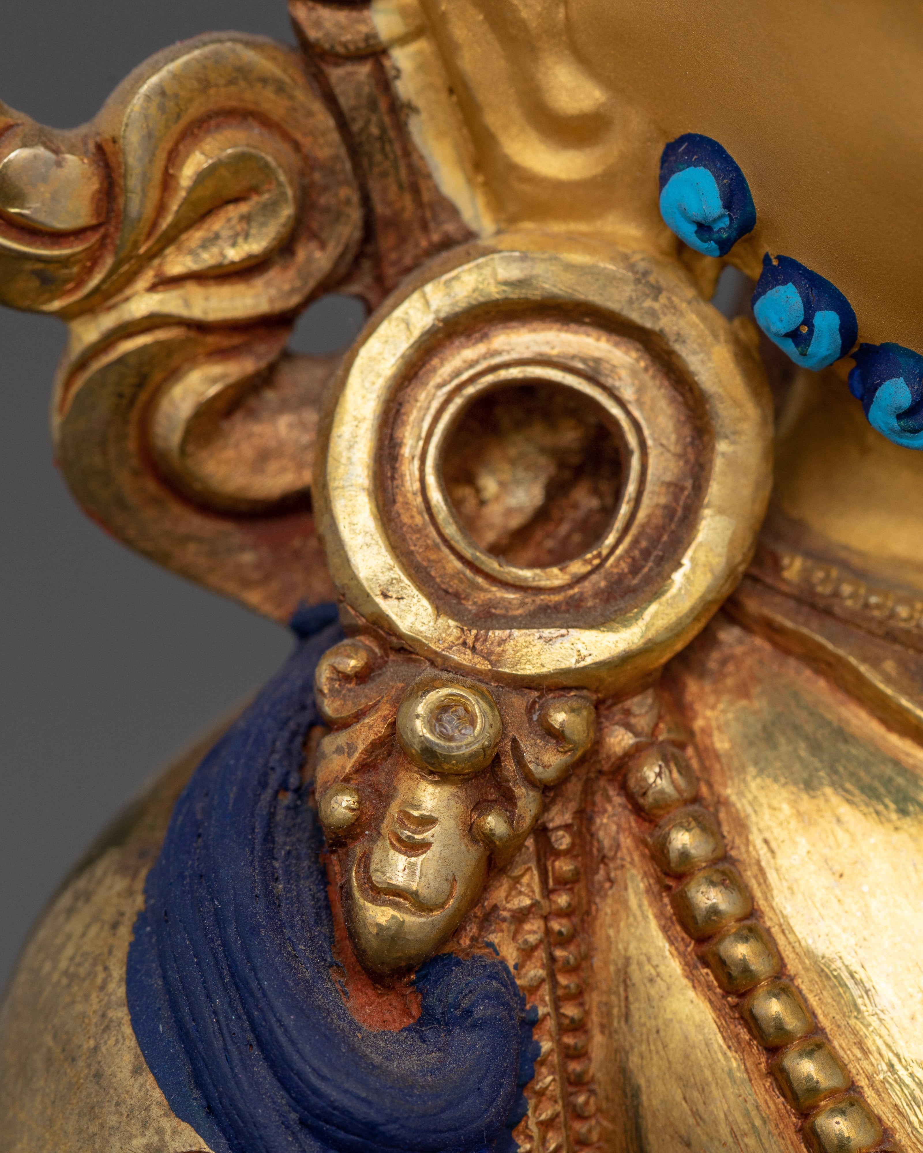 Handcrafted Jewels Deity Dzambhala Statue | Embodiment of Wealth and Compassion