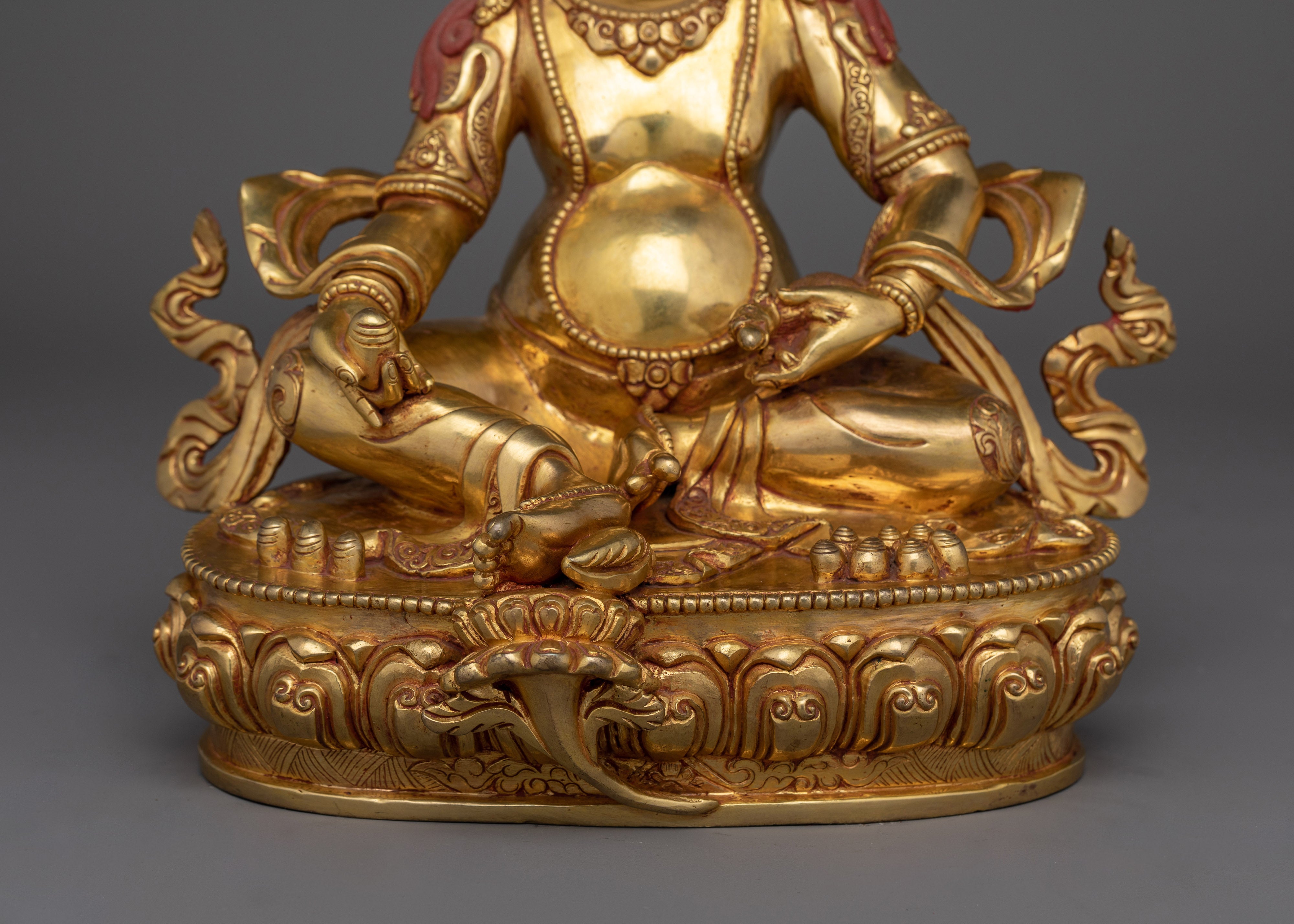 Handmade Dzambhala the Jewels Deity Statue | Embodiment of Wealth and Compassion