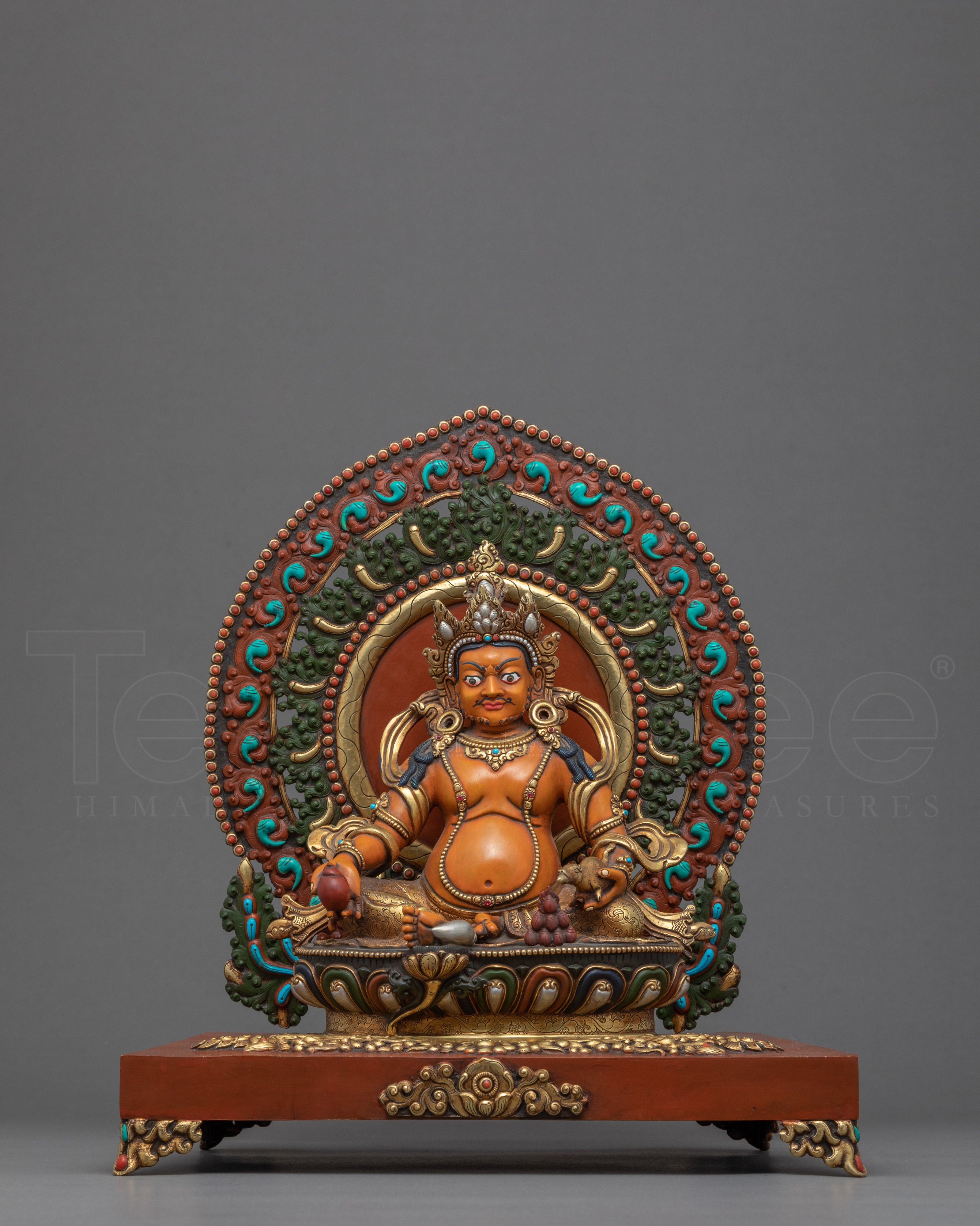 Yellow Dzambhala Sculpture | Buddhist Wealth Deity