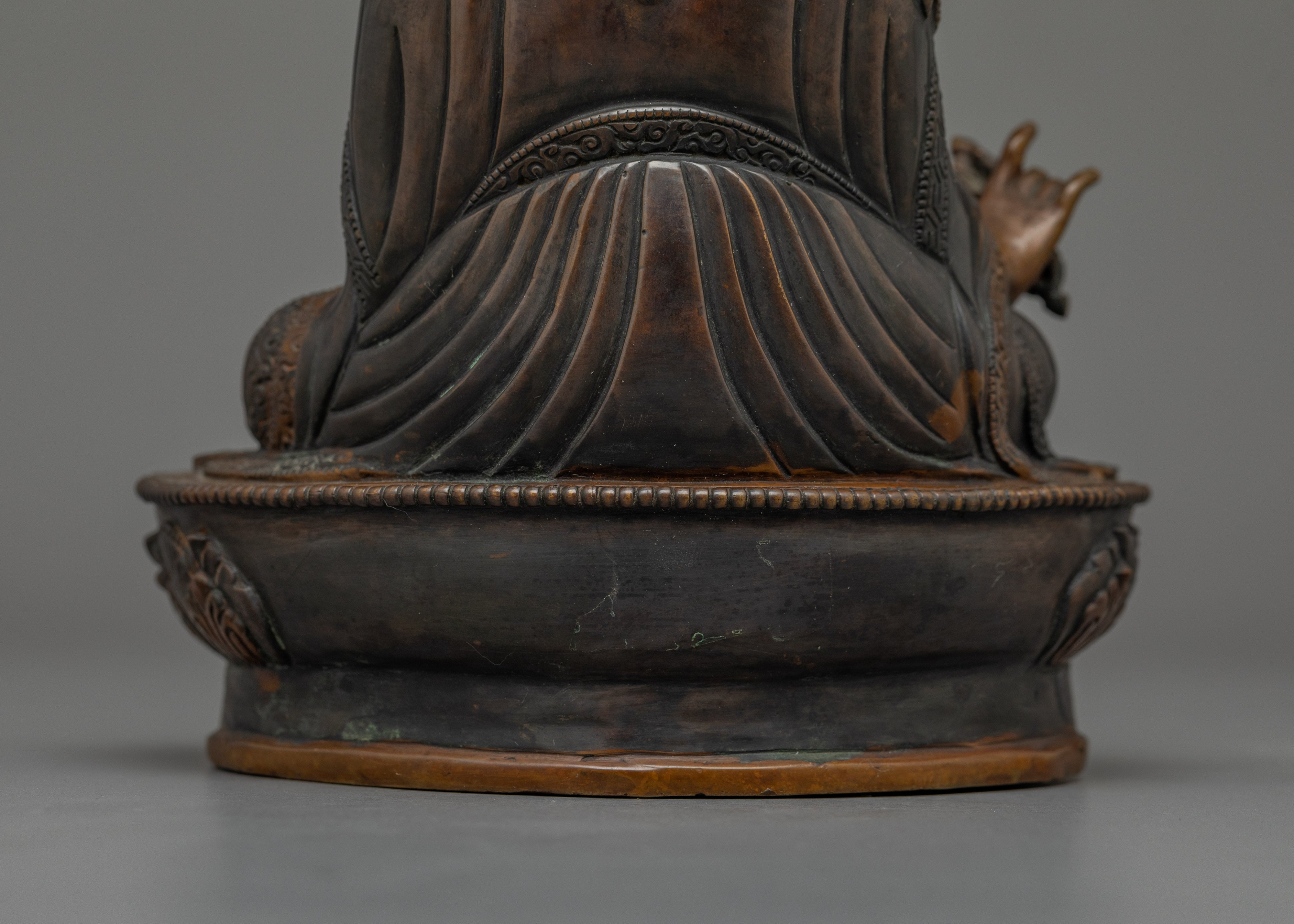 Guru Rinpoche Handmade Dark Oxidized Statue | The Precious Master