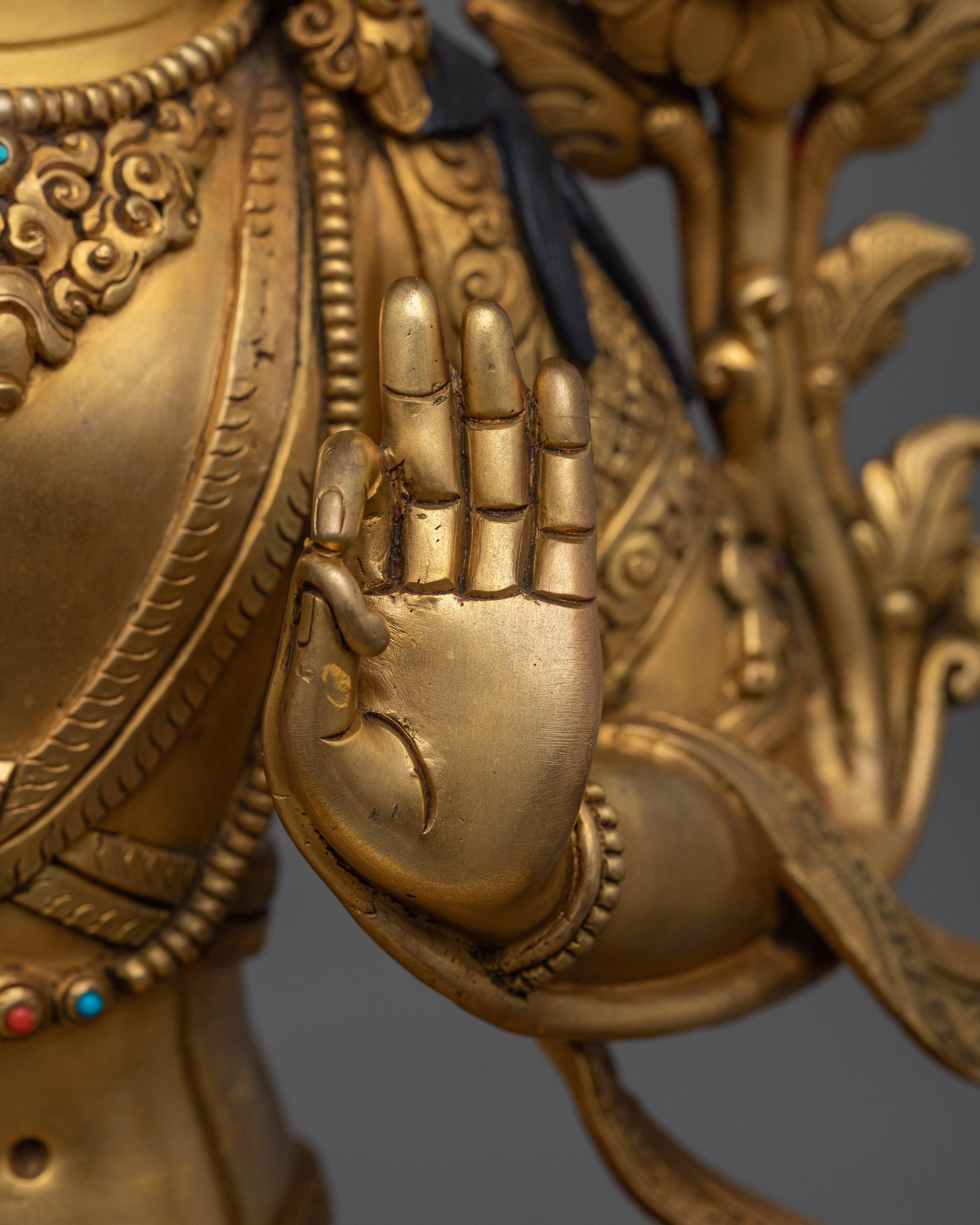 Handcrafted Buddhist Deity Manjushri Statue | Embodiment of Wisdom and Enlightenment