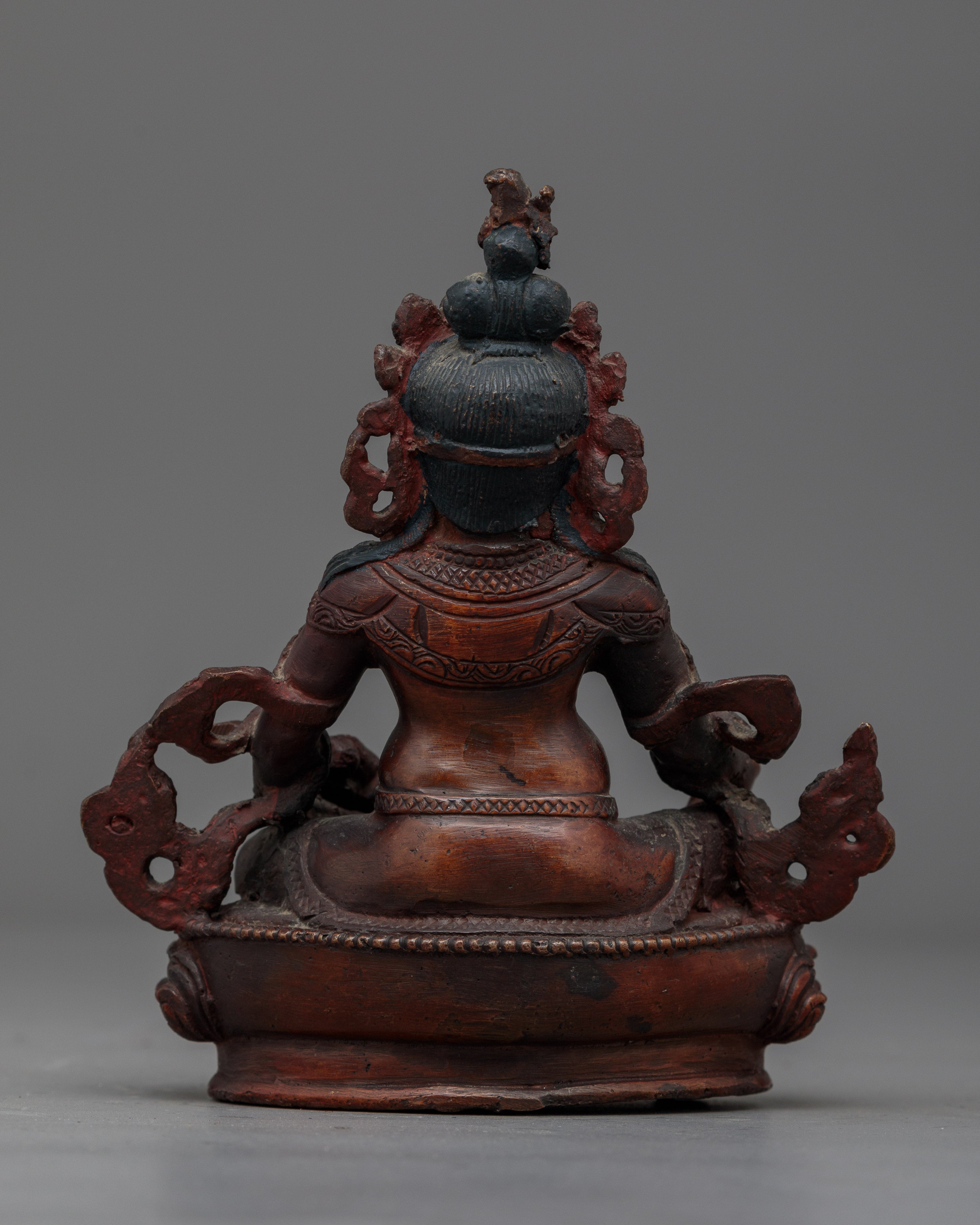 Dzambhala Oxidized Small Handmade Statue | Embodiment of Wealth and Prosperity