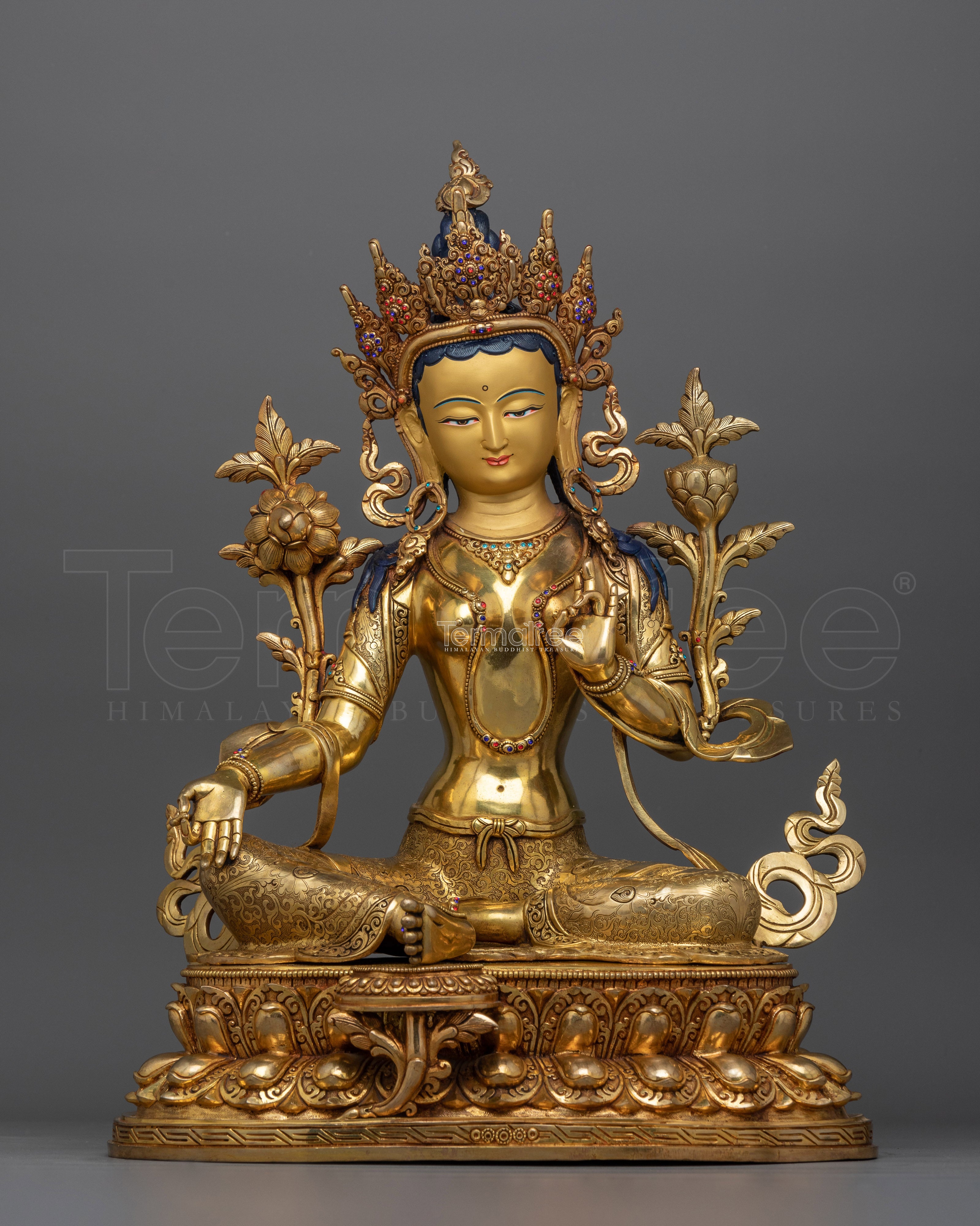 Green Tara Spiritual Buddhist Sculpture | A Handcrafted Icon of Compassion