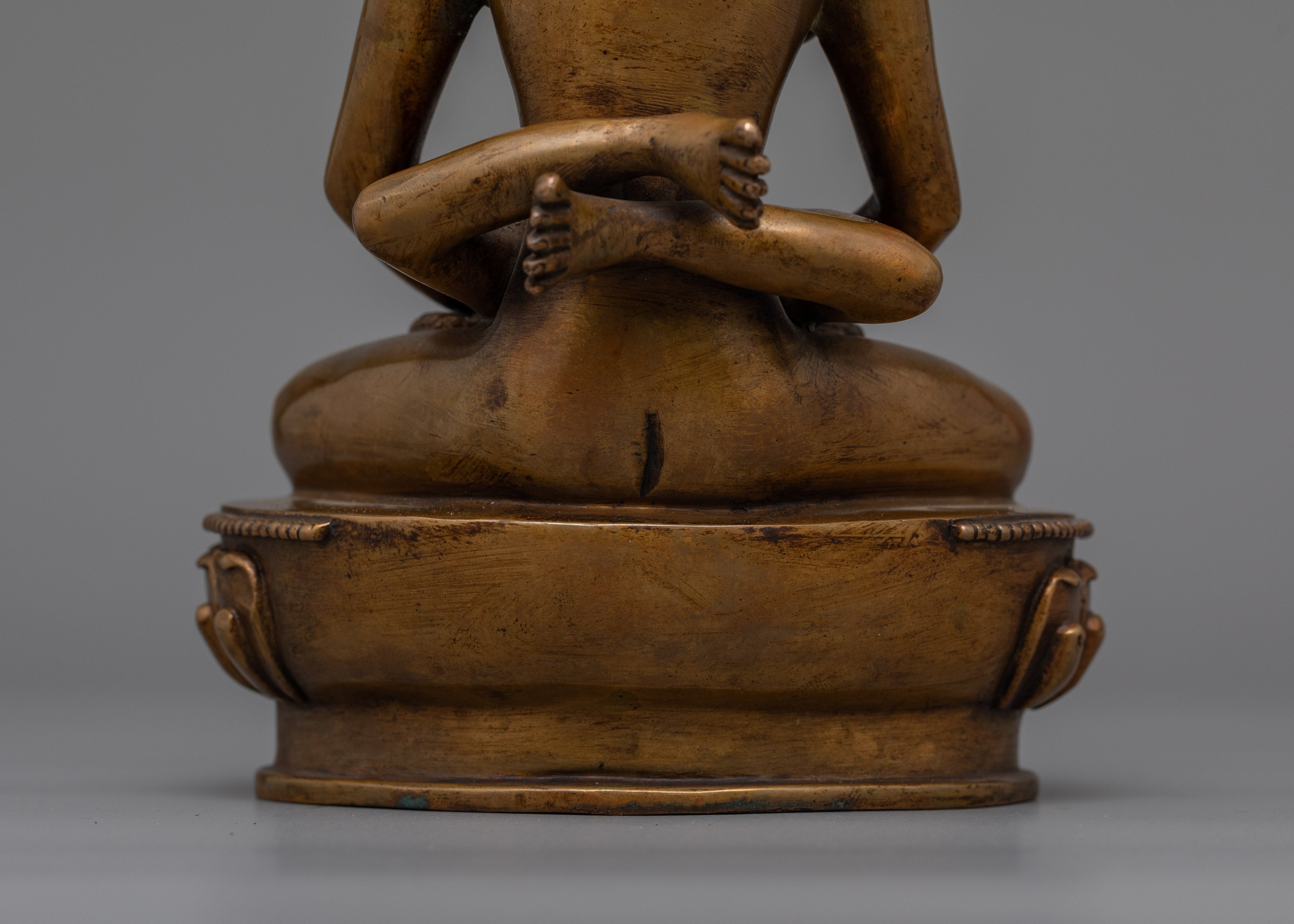 Samantabhadra and Consort Together Statue - A Sacred Union in Antique Finish