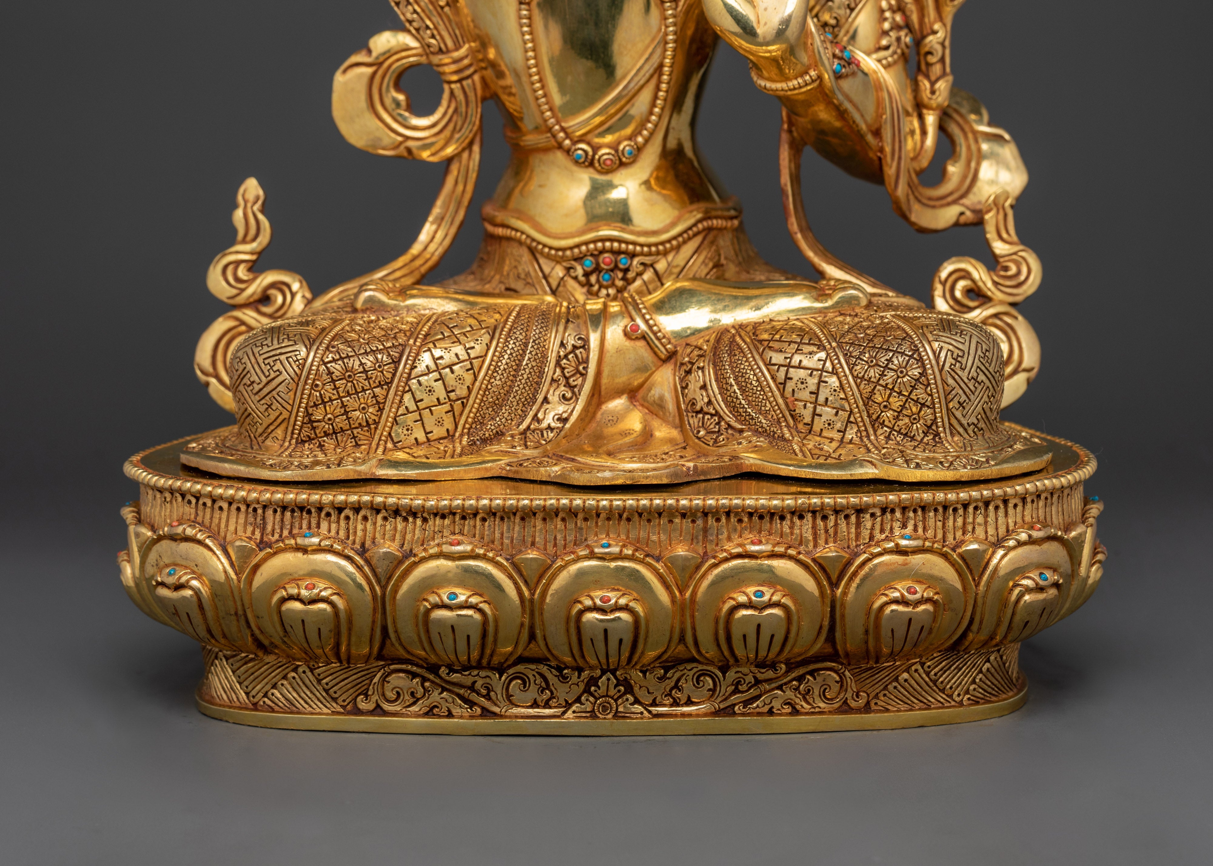 Triple Layer 24K Gold Gilded Manjushri | The Bodhisattva of Wisdom