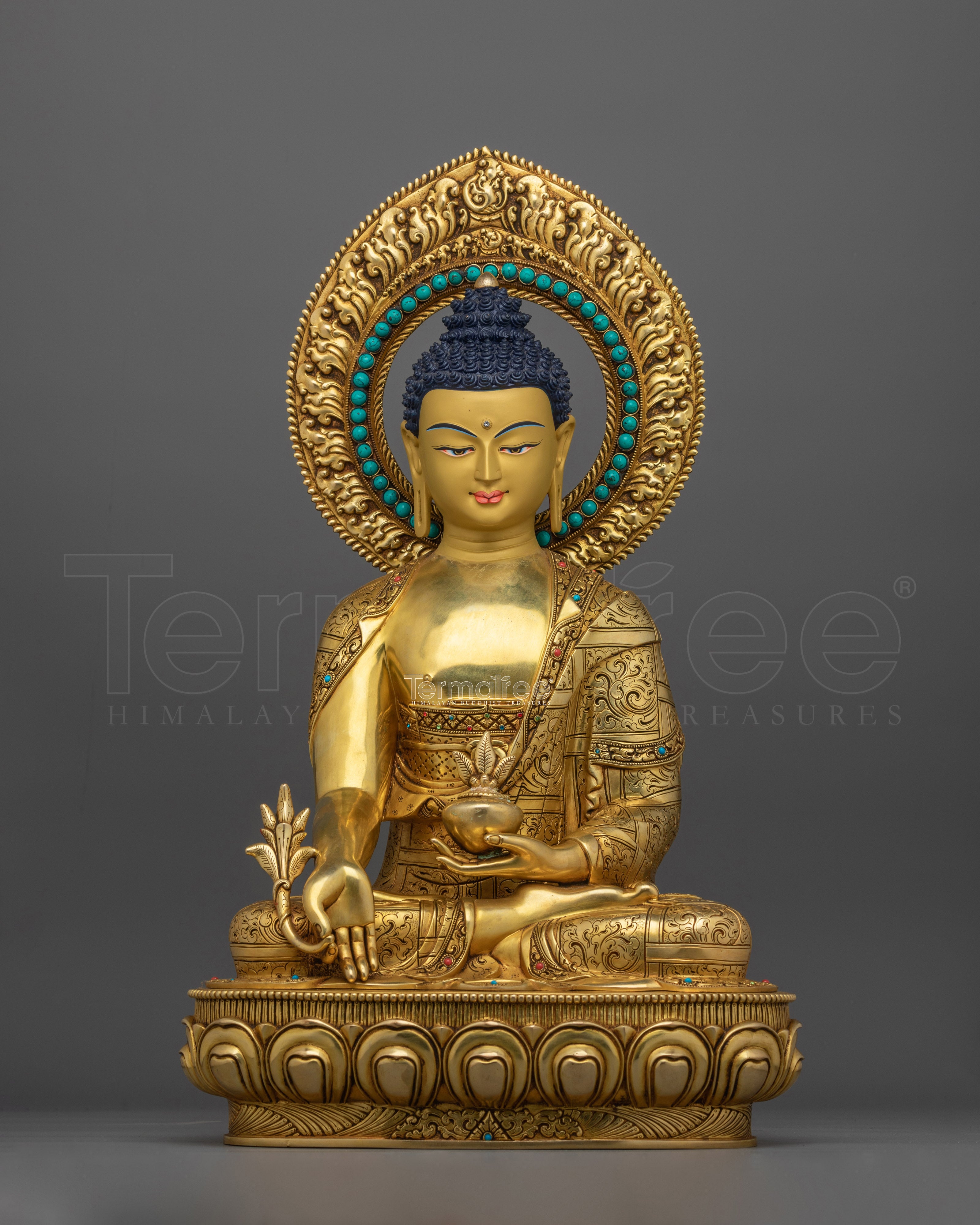 Buddha of Medicine Bhaisajyaguru | A Healing Presence in Gold Gilded Glory