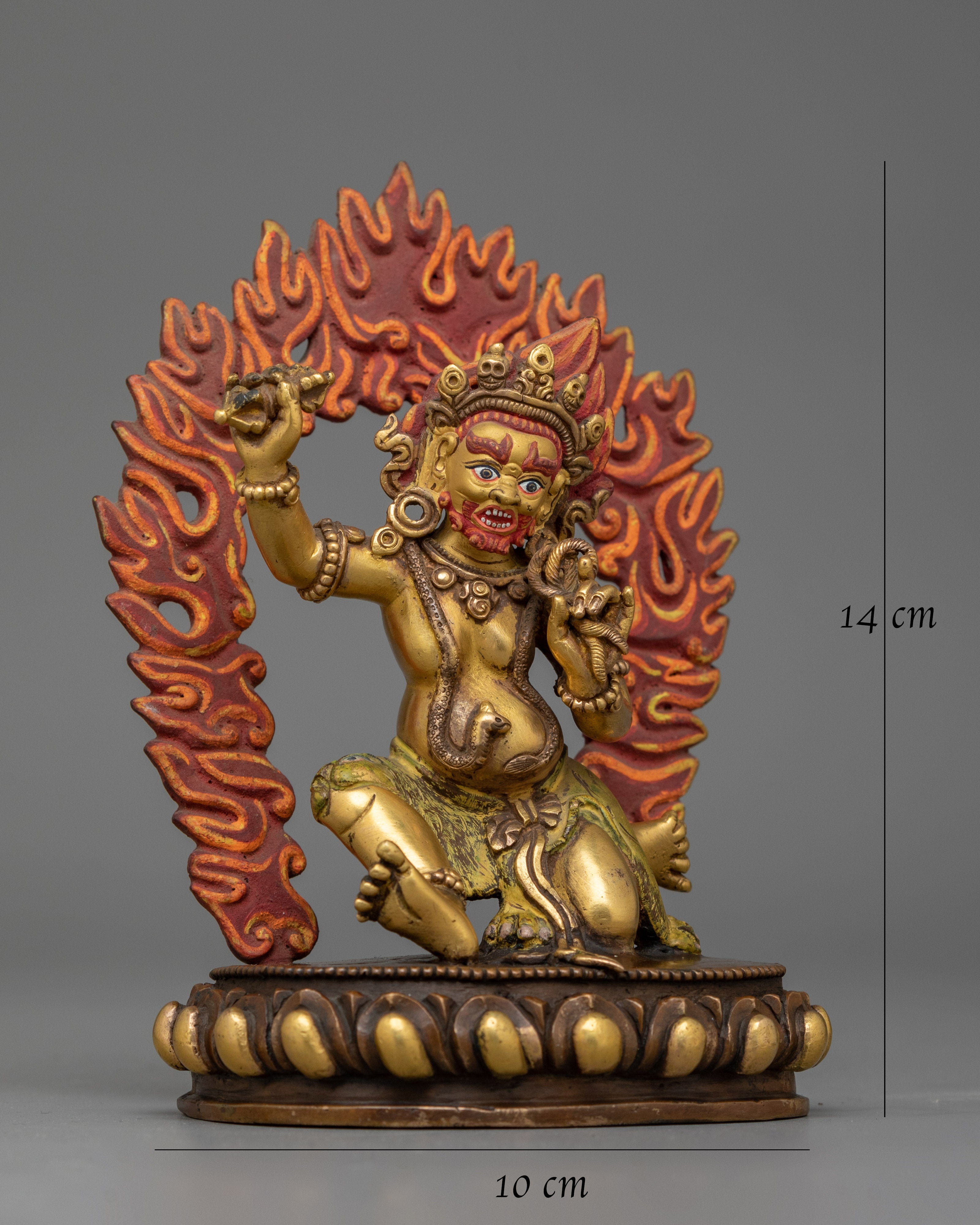 Small Vajrapani Figure | Hand-carved, wielder of the Thunderbolt