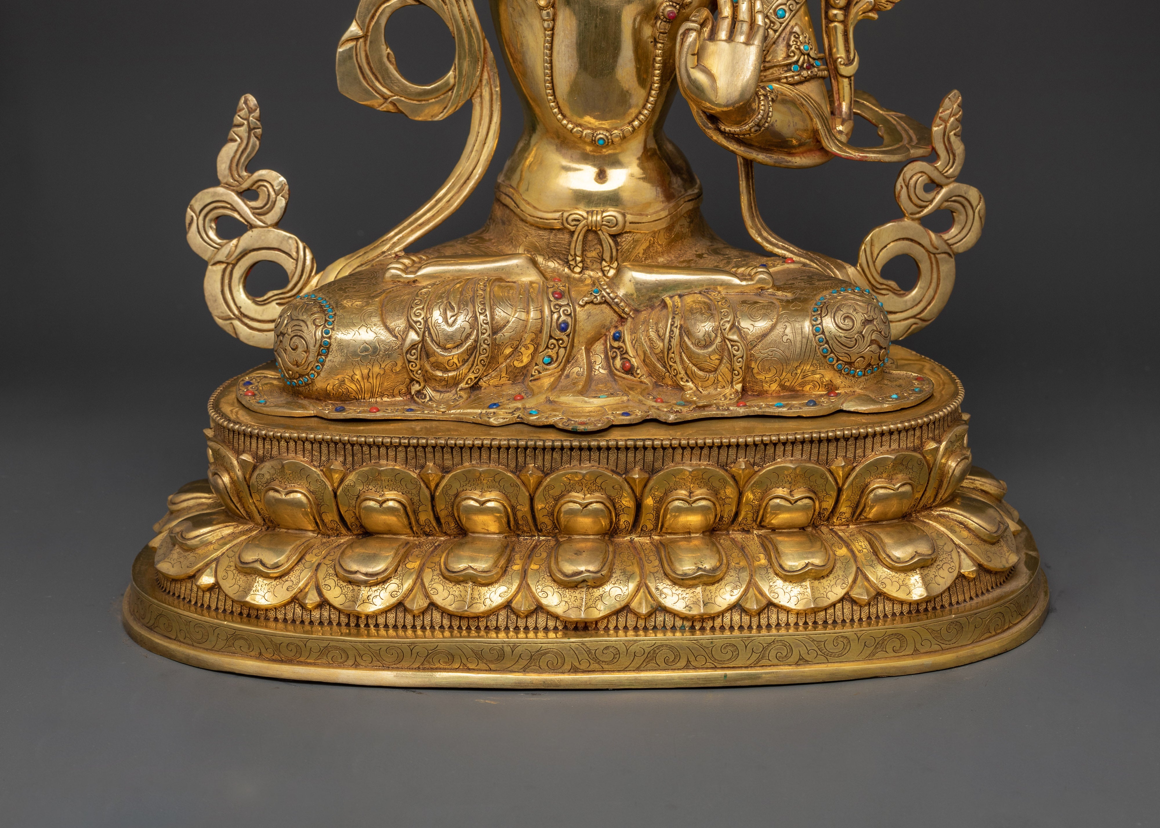 Majestic Manjushri Copper Statue | The Embodiment of Wisdom for Your Sacred Space