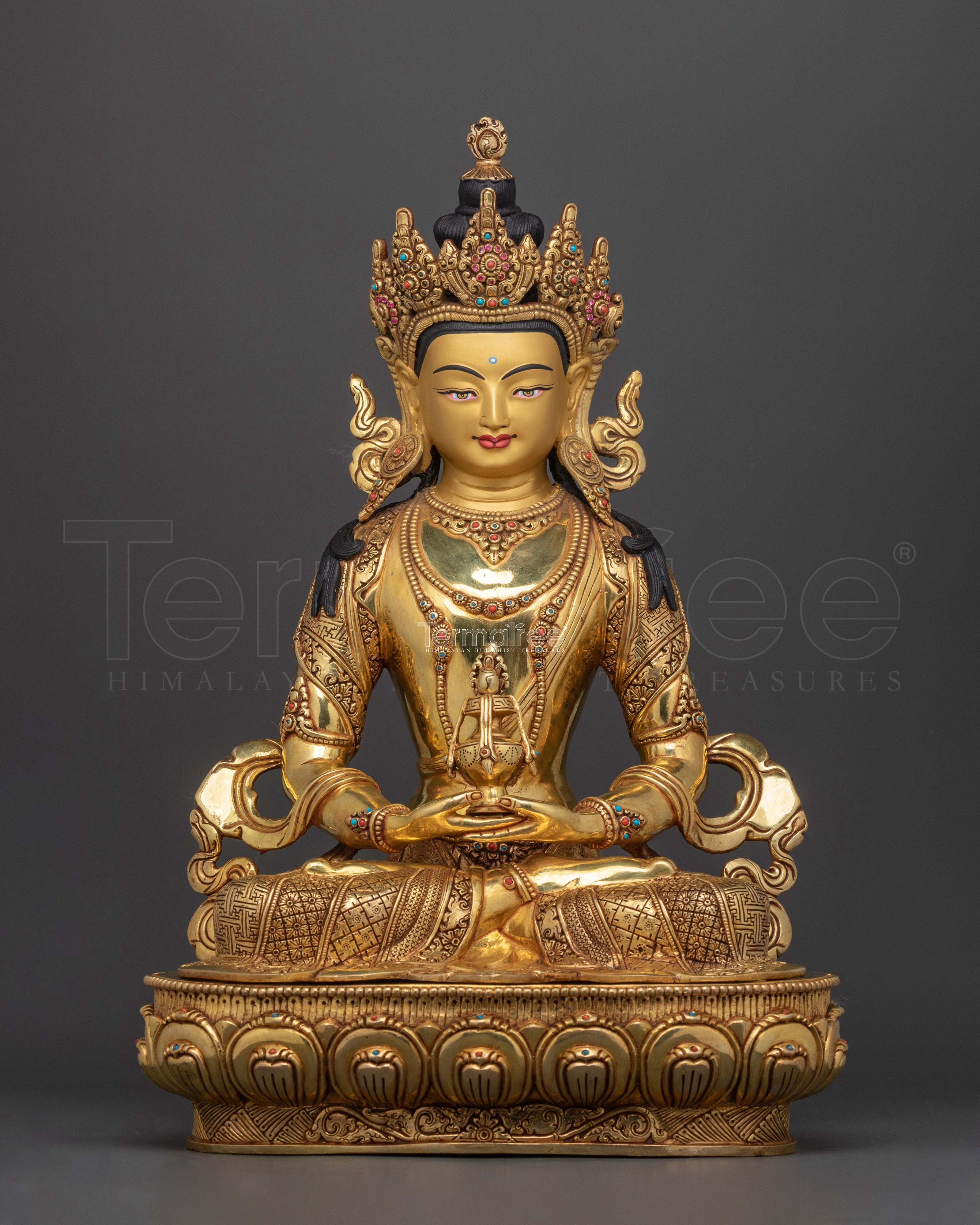The Deity of Infinite Life and Wisdom | Amitayus Copper Statue
