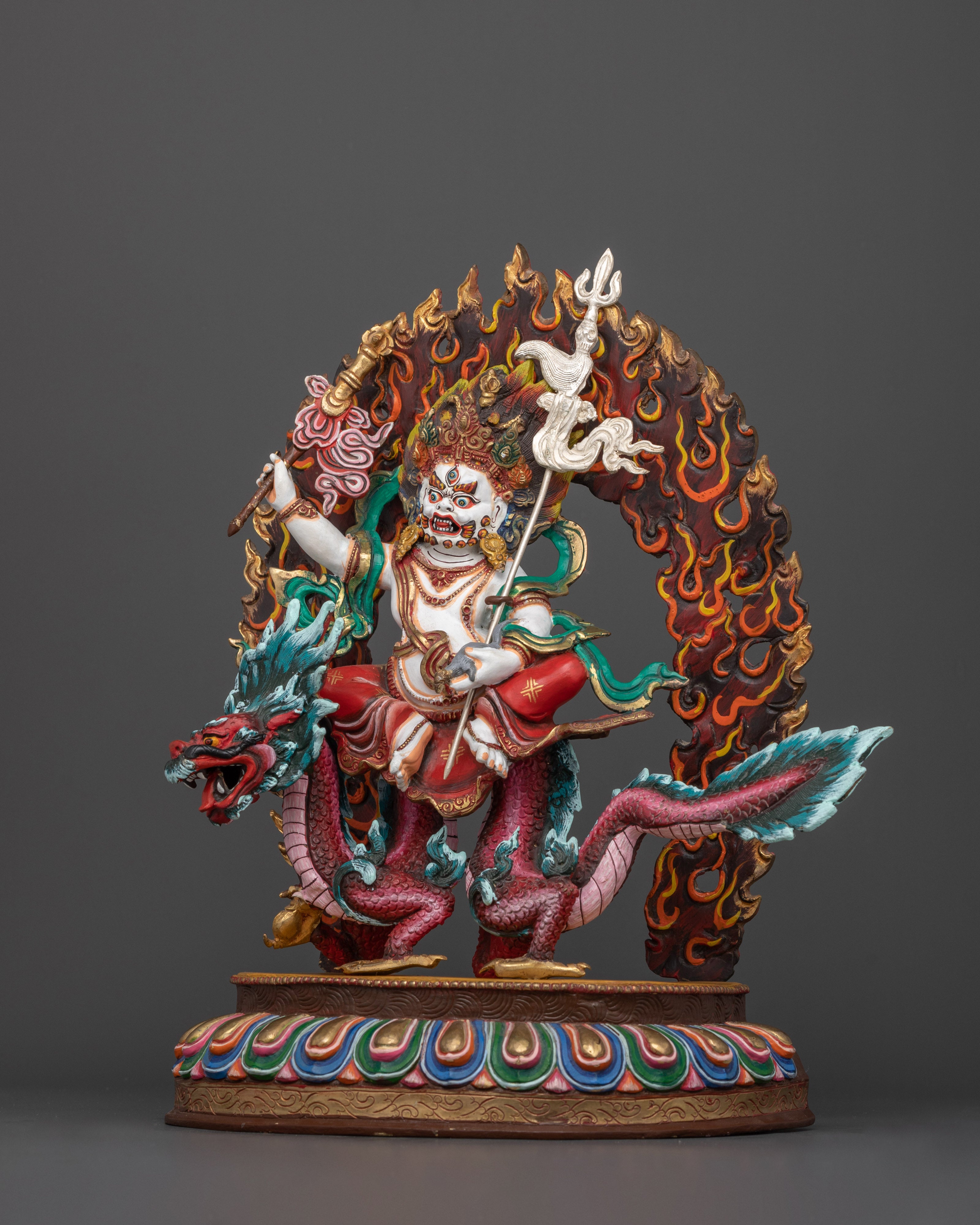 The Deity of Wealth and Compassion | White Dzambhala Statue