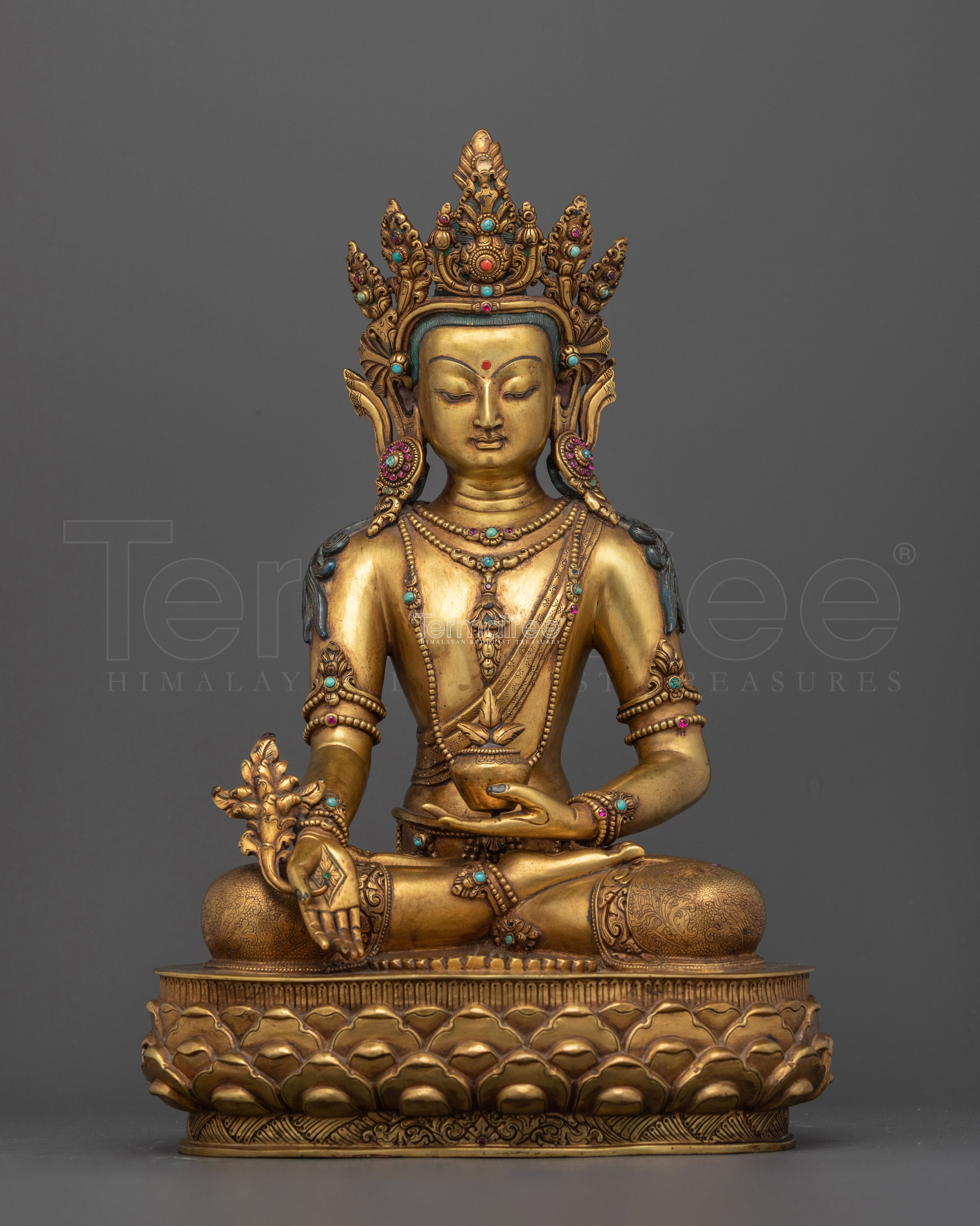 The Healer with Regal Grace | Crown Medicine Buddha Statue