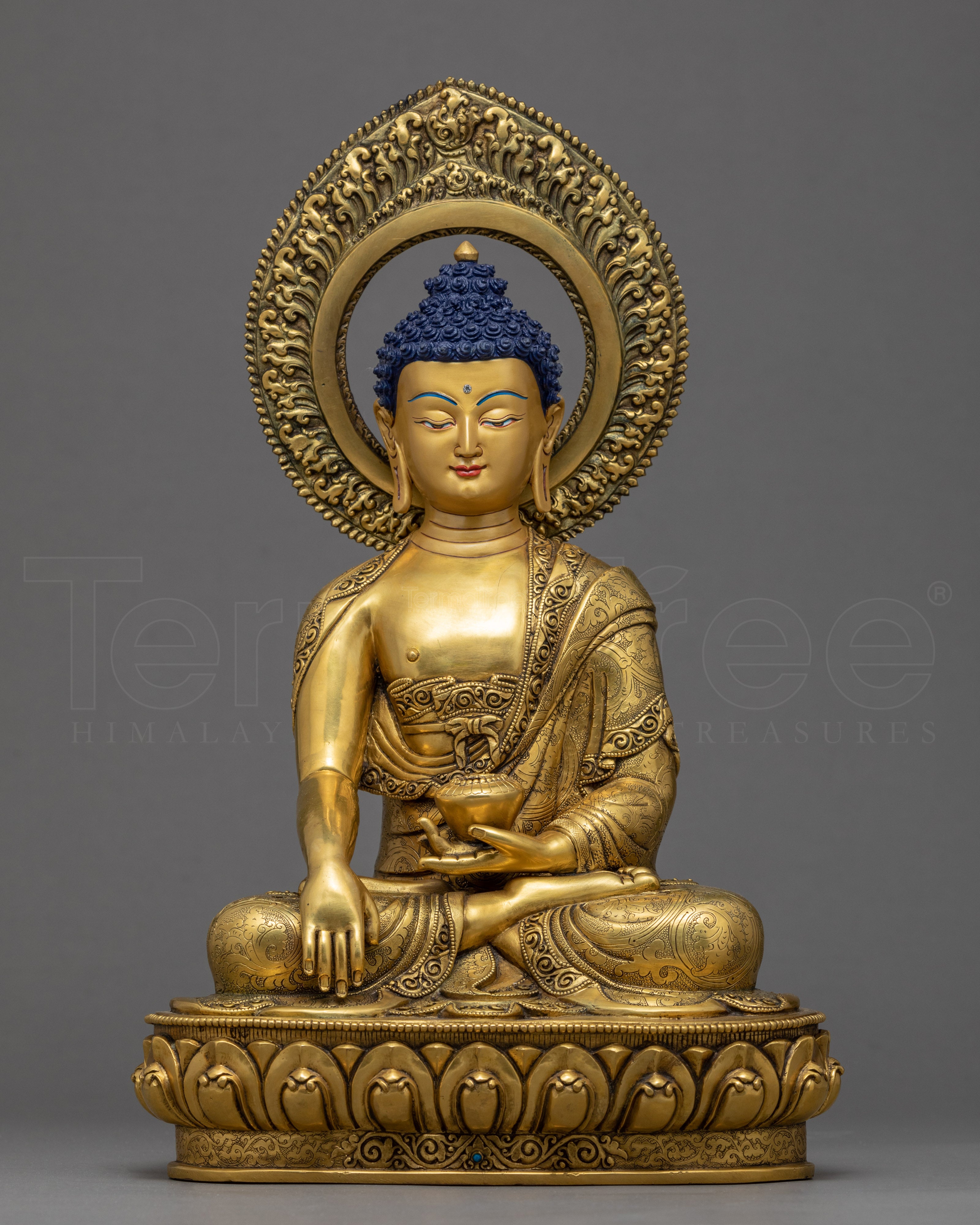 The Shakyamuni Buddha Sculpture | Traditionally Gilded with Gold