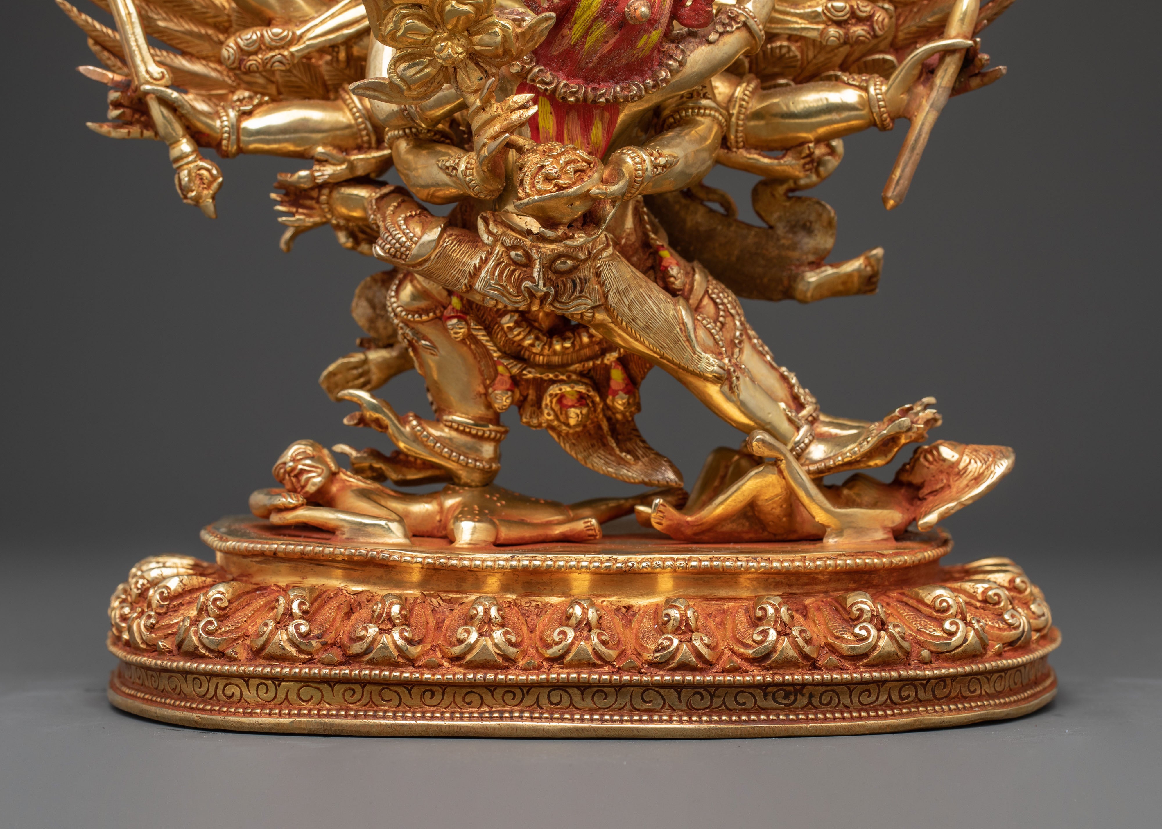 Handcrafted Golden Statue of Hayagriva | Fierce Tibetan Protector Deity