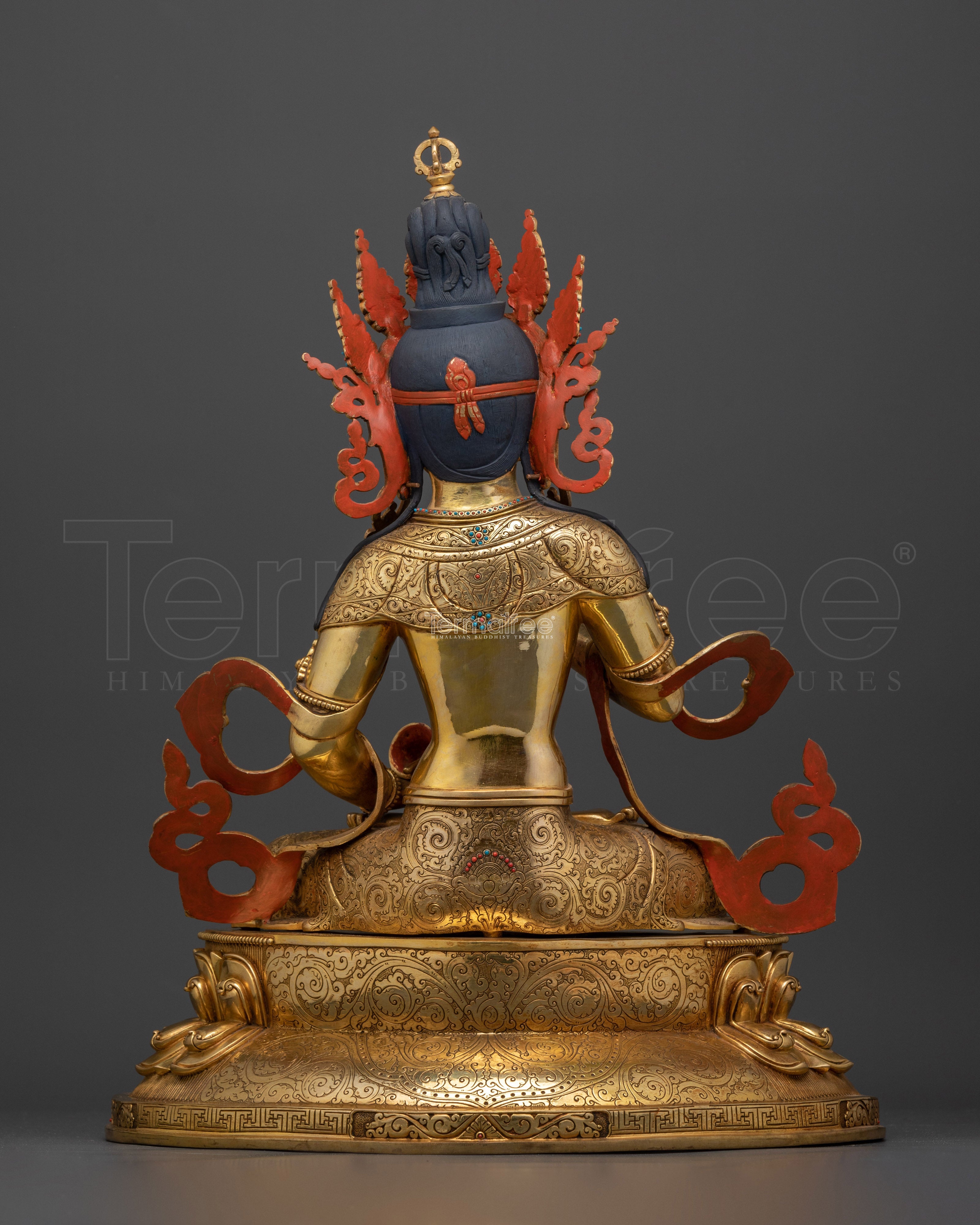 Sacred Vajrasattva Statue | Handcrafted 24K Gold Gilded Copper Sculpture