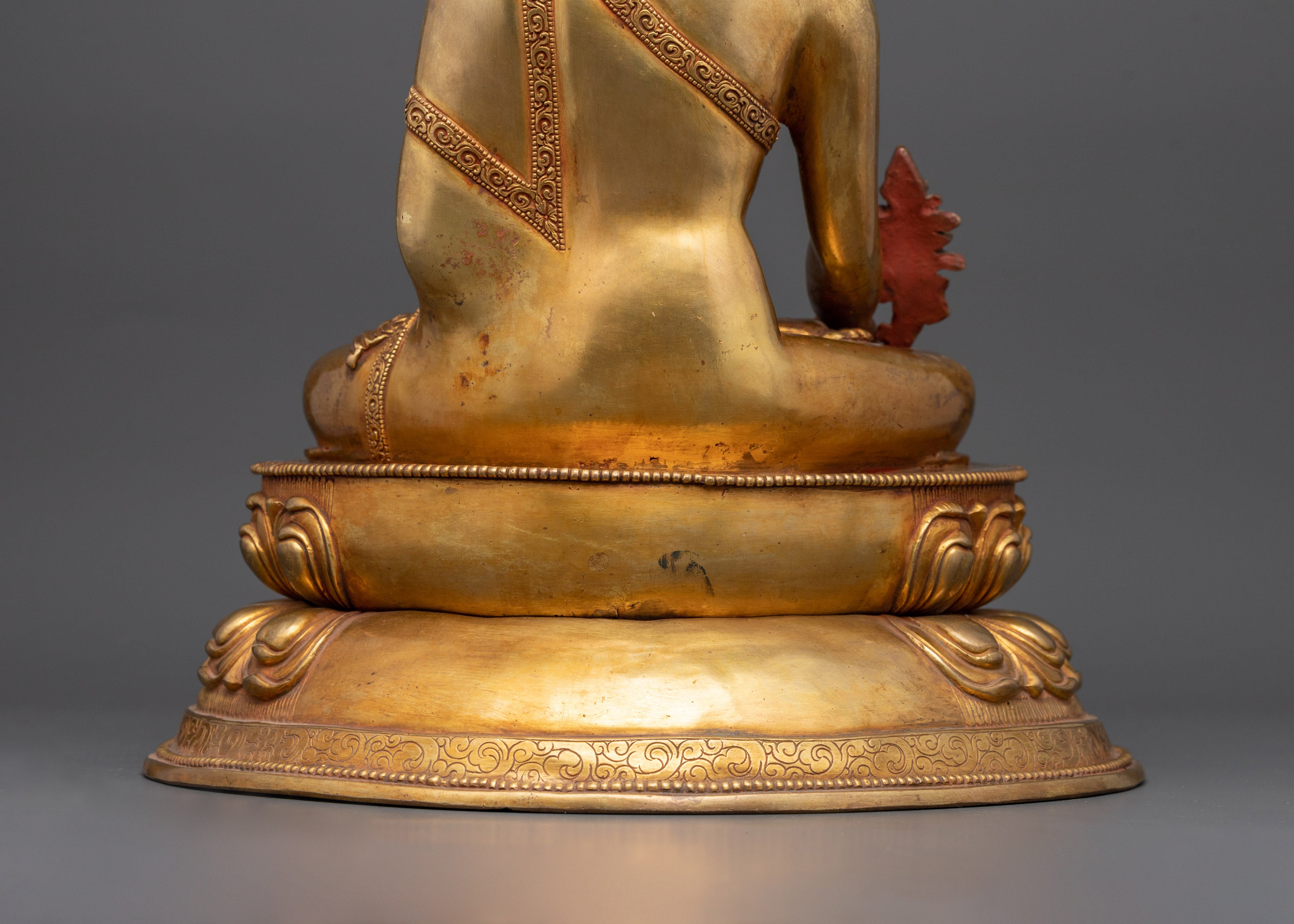 Sacred Medicine Buddha Statue | 24K Gold Gilded Healing Deity Sculpture