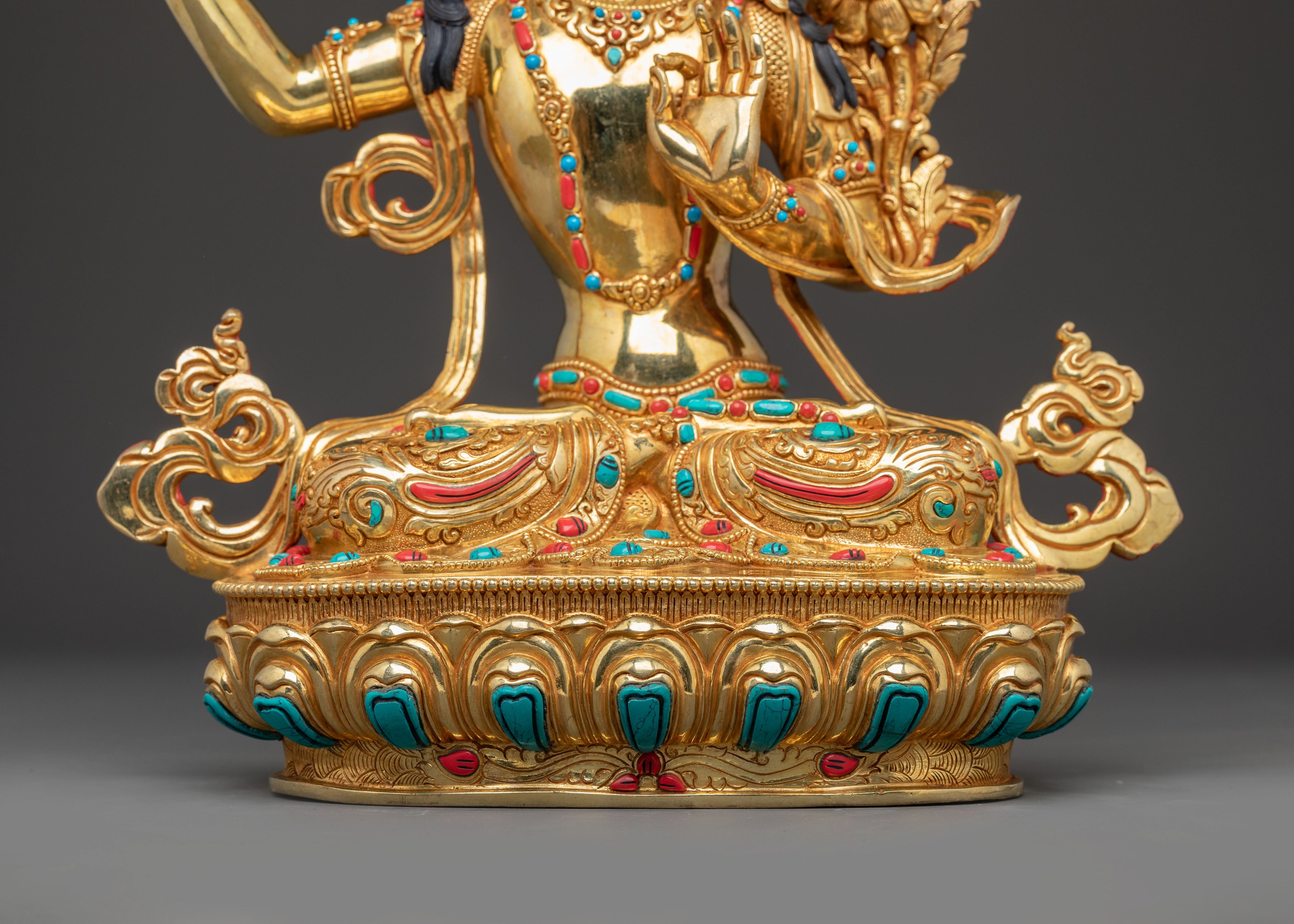 Handcrafted Nepalese-Crafted Manjushri Statue | Buddhist Deity of Wisdom