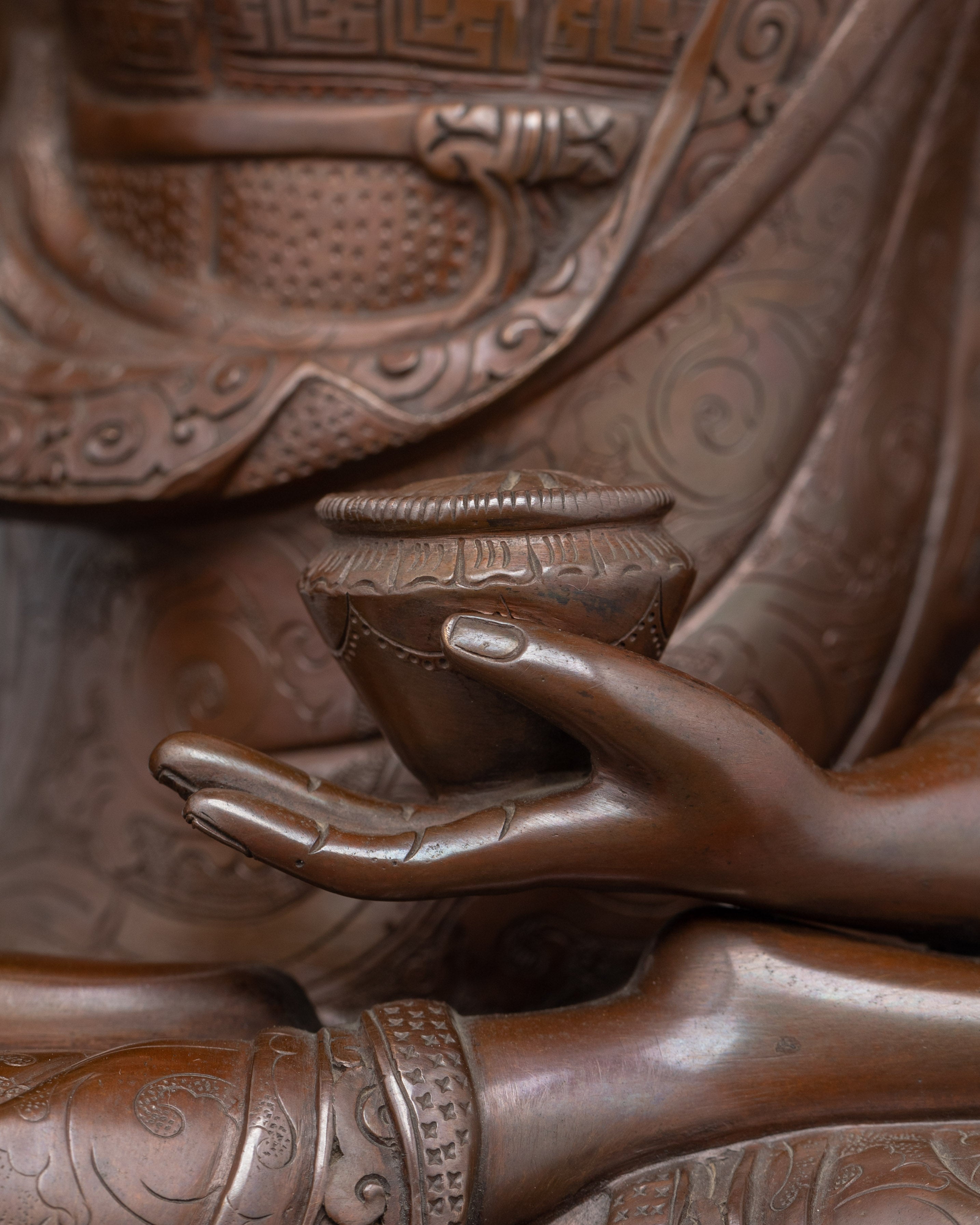 Spiritual Shakyamuni Buddha | Oxidized Copper Buddha Statue