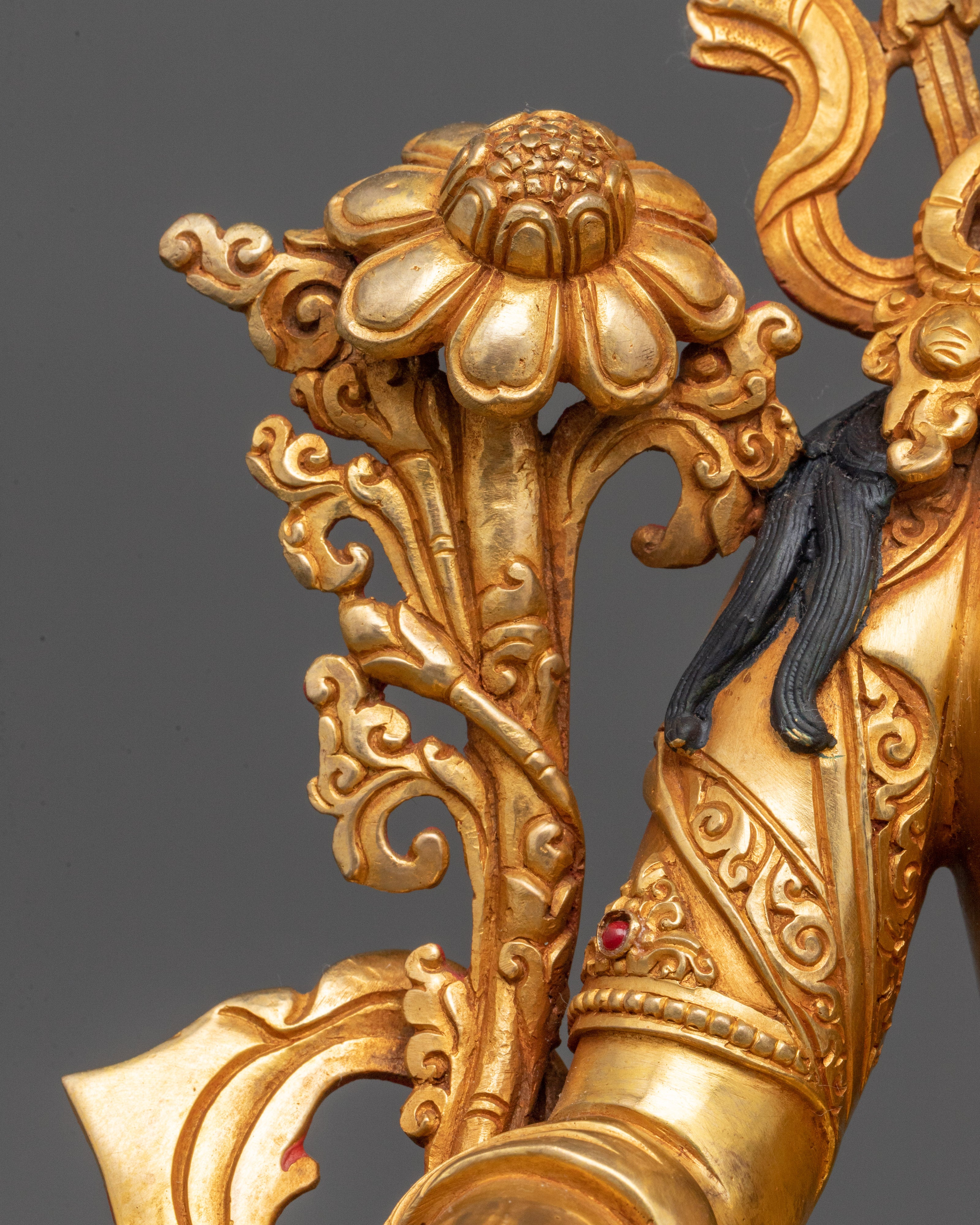 Indoor Sacred Green Tara Goddess | 24K Gold Gilded Copper Statue