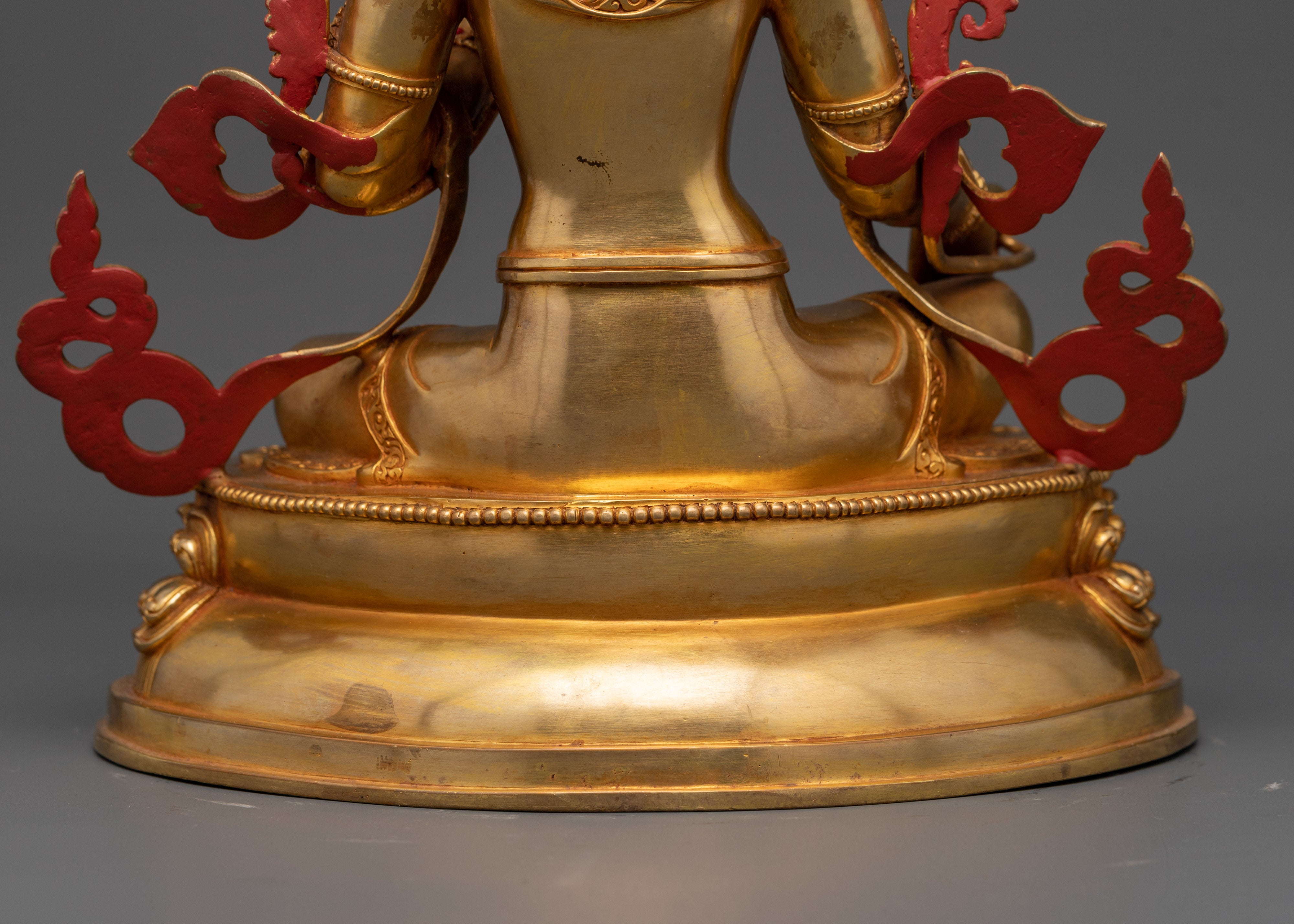 Indoor Sacred Green Tara Goddess | 24K Gold Gilded Copper Statue