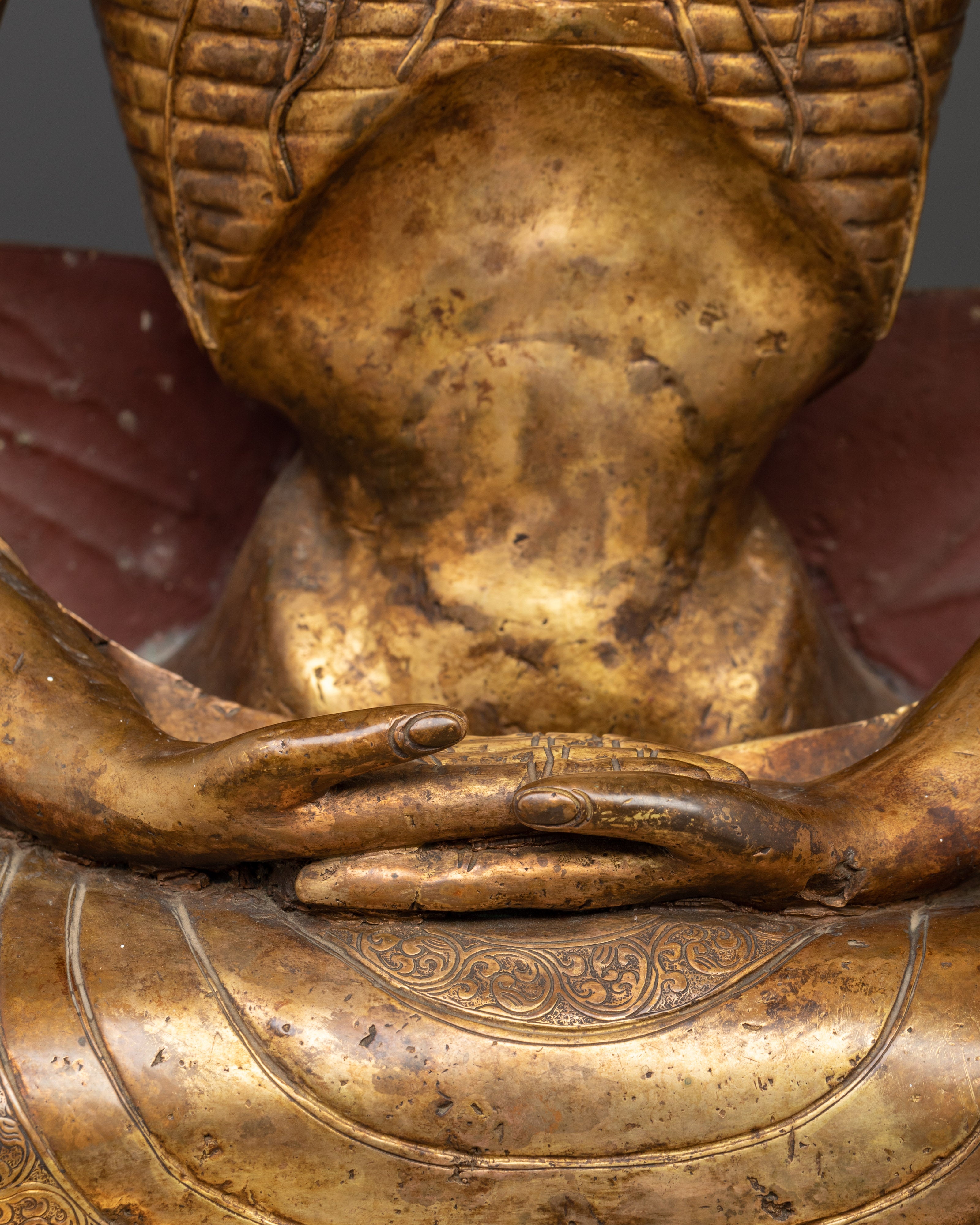 Fasting Buddha Figurine – Majestic 24K Gold Gilded Statue