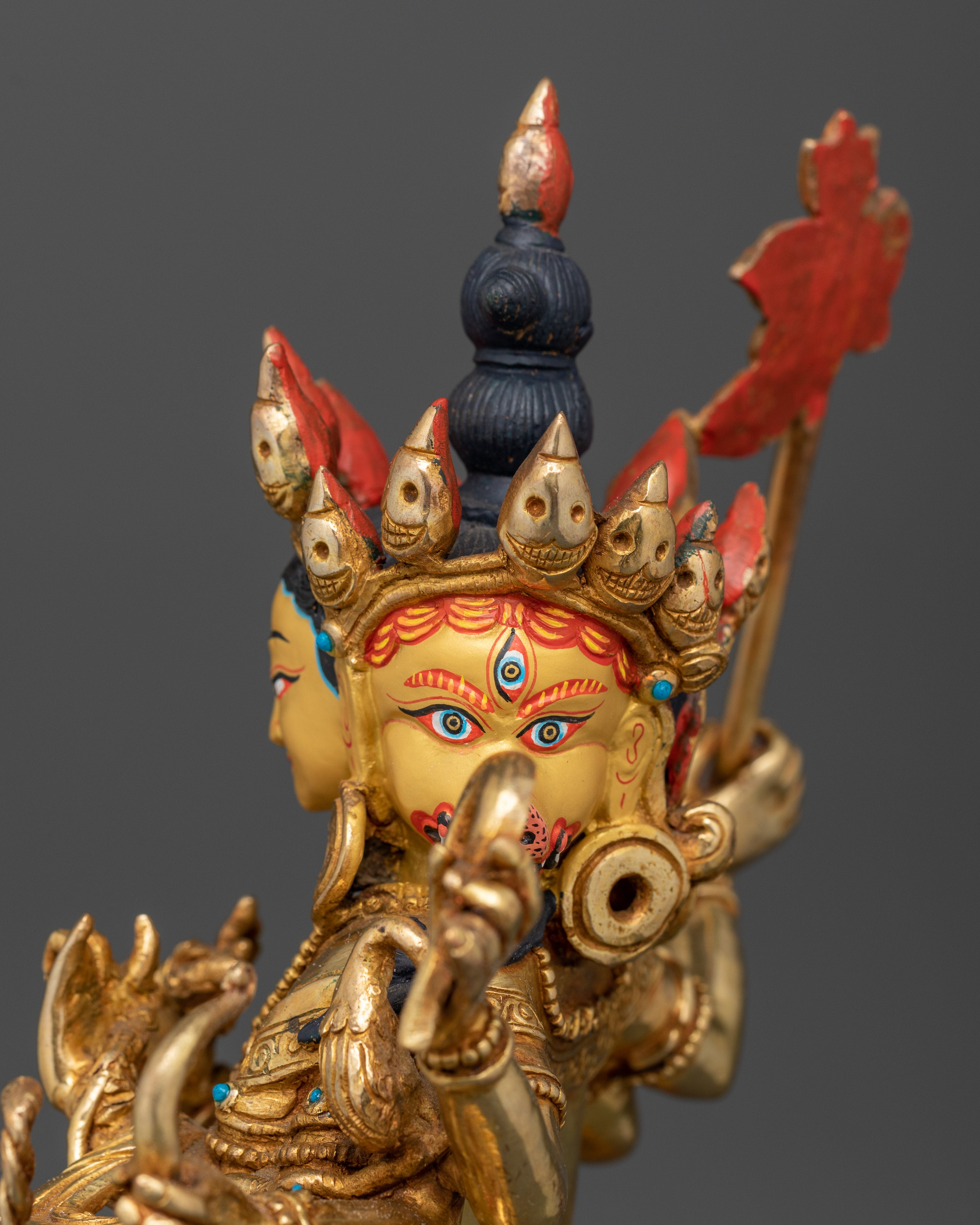 Goddess of Light Marichi Buddha Statue for Shrine | 24K Gold Gilded Copper Sculpture