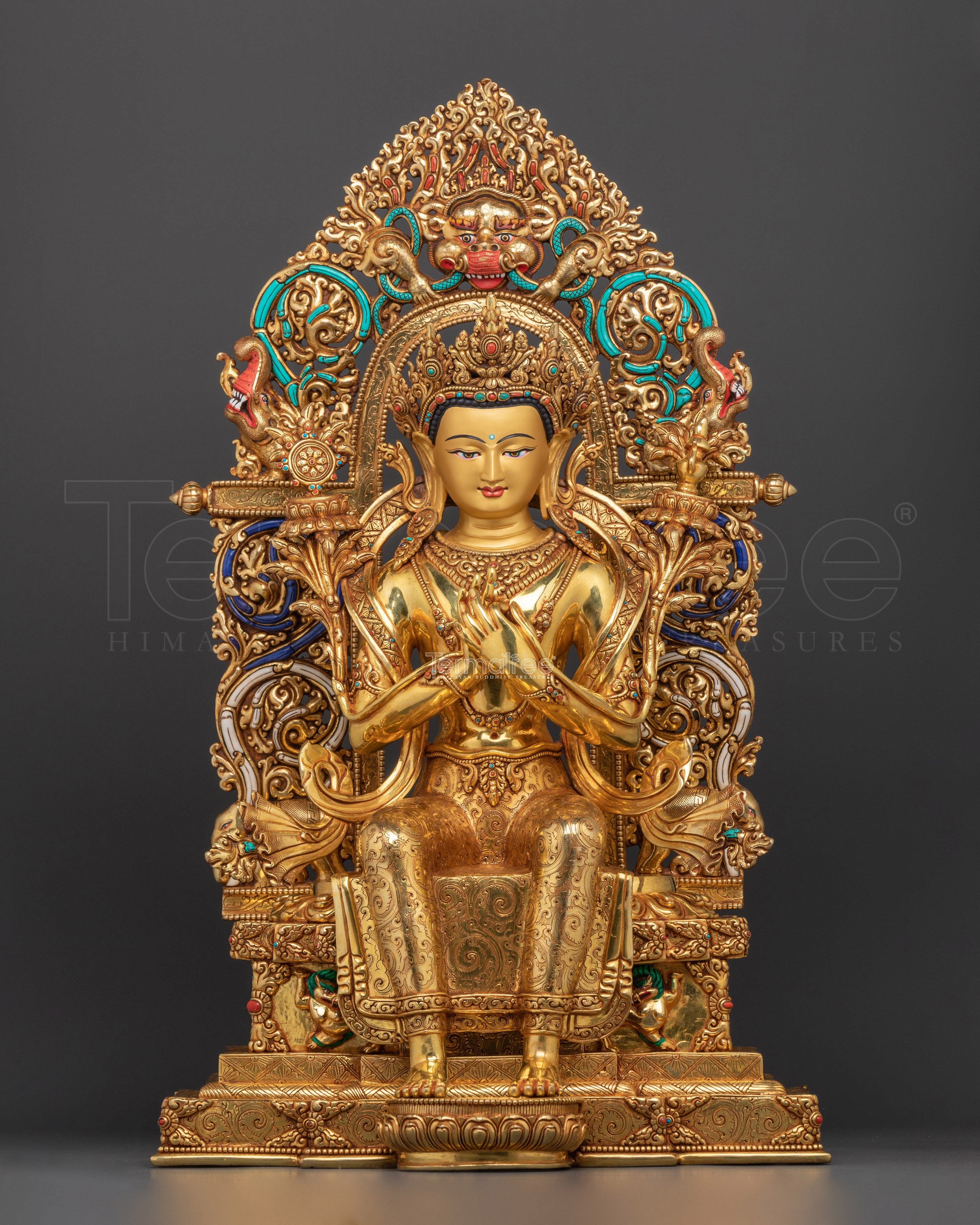 Nepalese Scupted Maitreya Bodhisattva Statue | Future Buddha of Compassion
